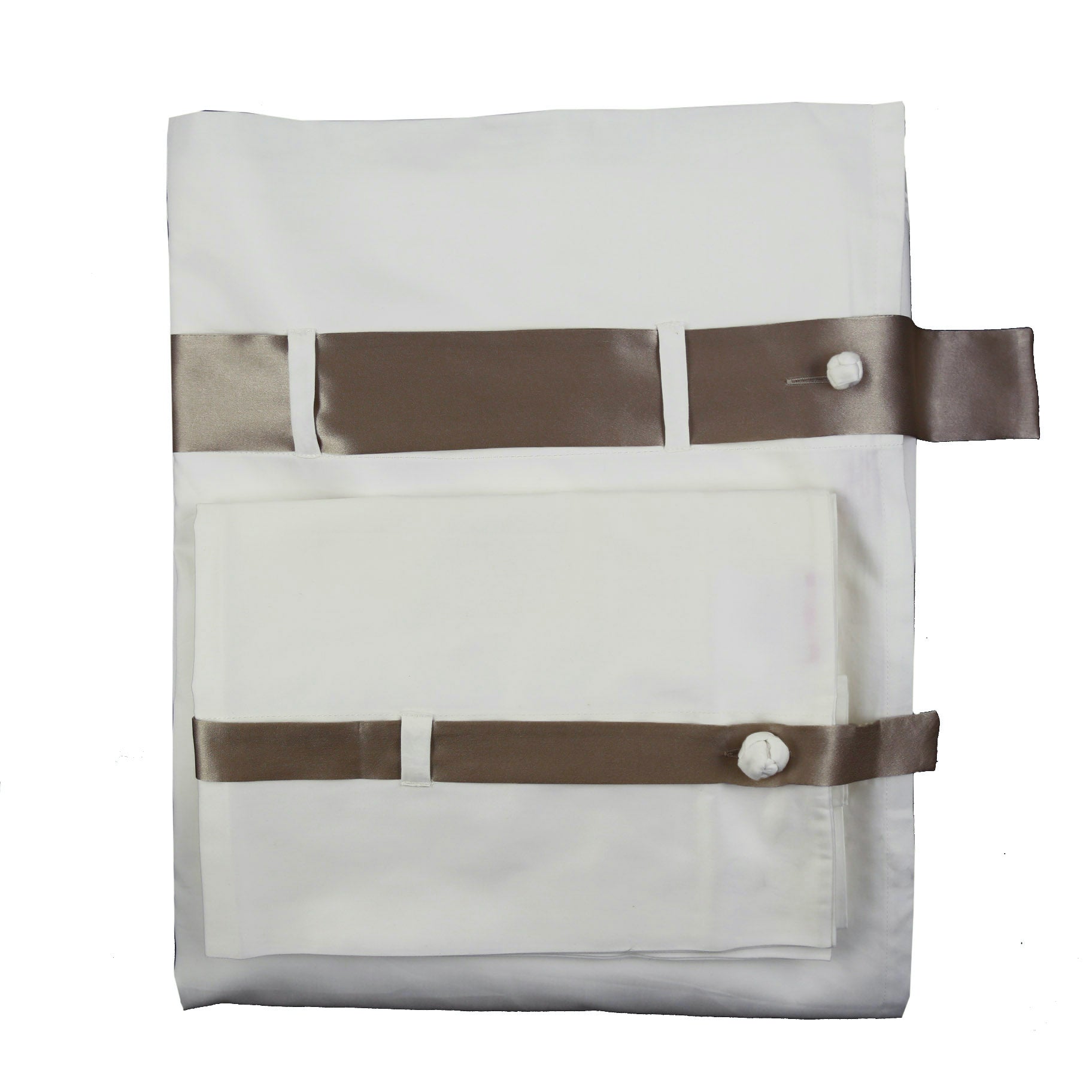 Luxury 100% Cotton Sheet Set with Silk Band Trim - Soft Breathable Bedding for Comfortable Sleep - Perfect for Master Bedroom, Guest Room & Hotel Use