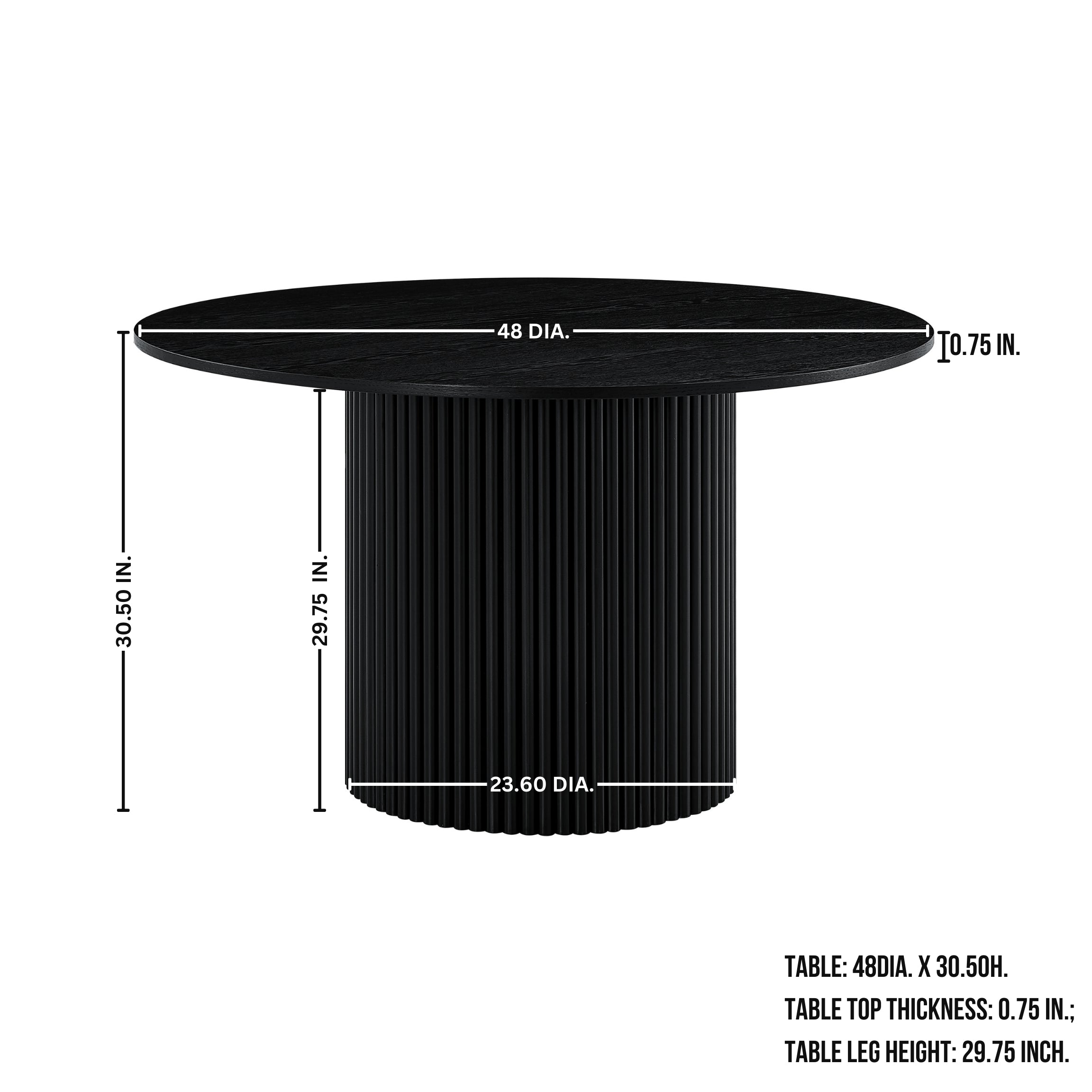Roundhill Furniture Henriet 5-Piece Round Dining Set with Pedestal Table & 4 Chairs - Black | Modern Kitchen & Dining Room Furniture for Small Spaces | Perfect for Breakfast Nooks, Apartments & Cozy Homes