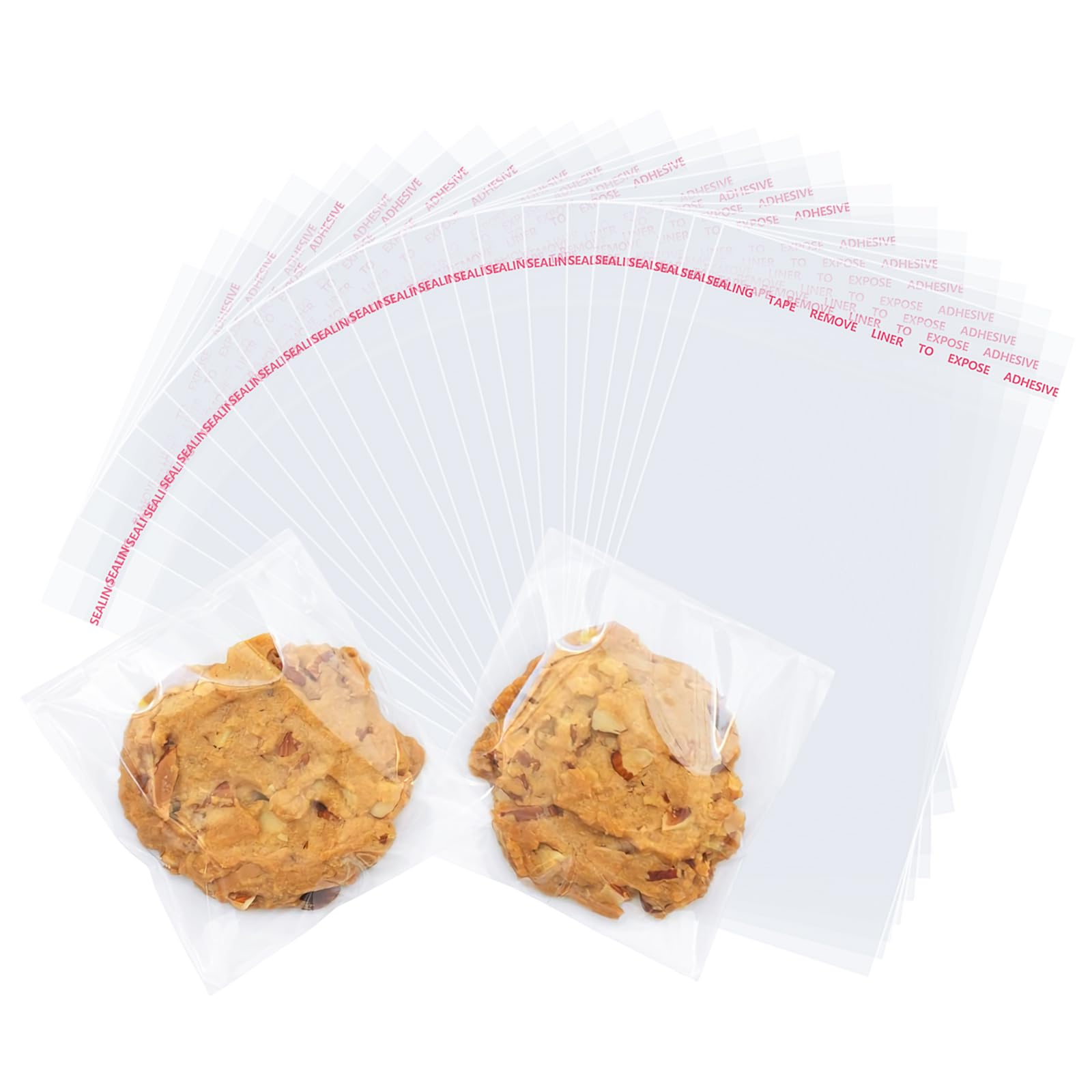200 Pcs 4x6 Inch Clear Resealable Cellophane Bags for Cookies, Candies & Baking - Self Sealing Treat Bags for Parties, Christmas Gifts, Holiday Baking & Candy Packaging