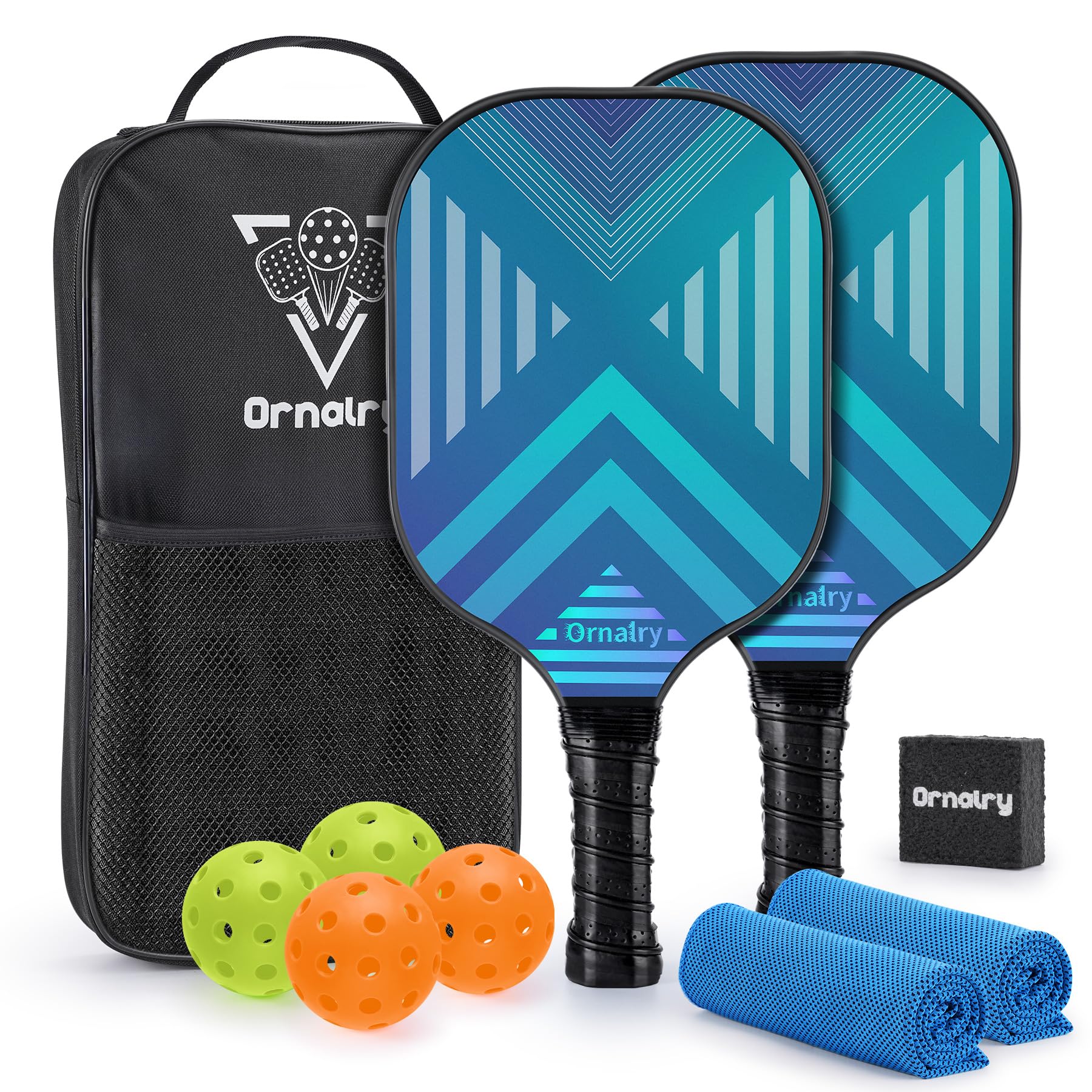 Premium T700 Carbon Fiber Pickleball Paddles Set of 2 - 16mm Polypropylene Honeycomb Core for Power & Control - High Grit Surface for Maximum Spin - Perfect Gift for Intermediate to Pro Players - Ideal for Tournaments, Backyard Games & Family Fun