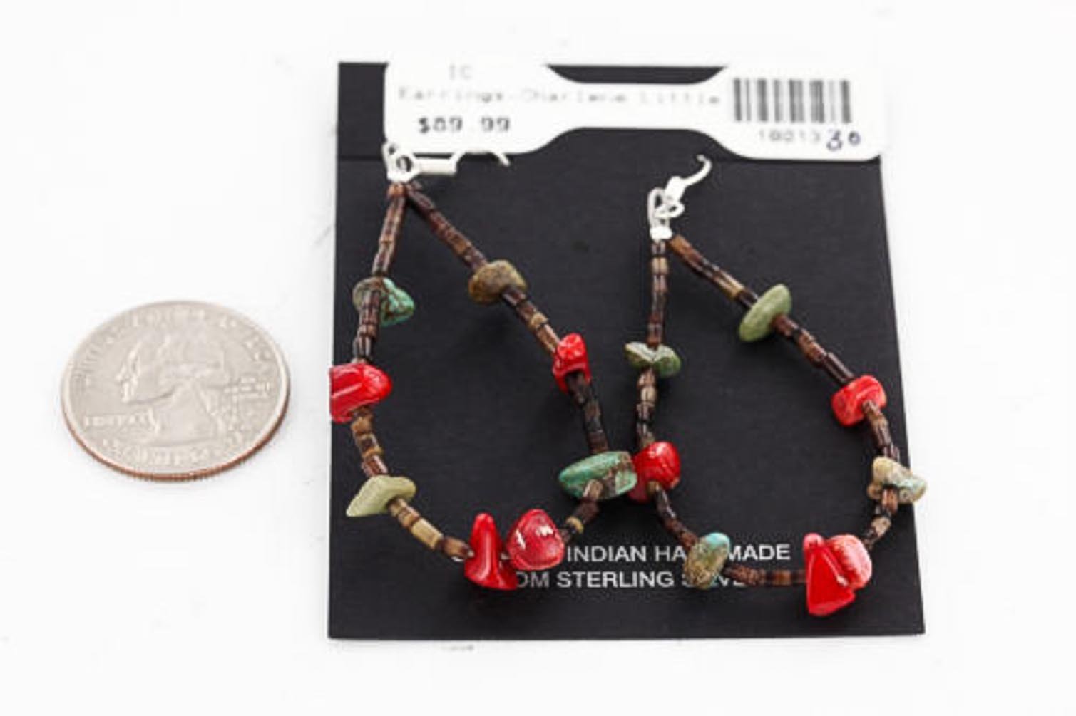 Certified Authentic Navajo .925 Sterling Silver Earrings with Natural Turquoise & Coral - Native American Handmade Jewelry for Women, Perfect for Festivals, Weddings & Boho Fashion