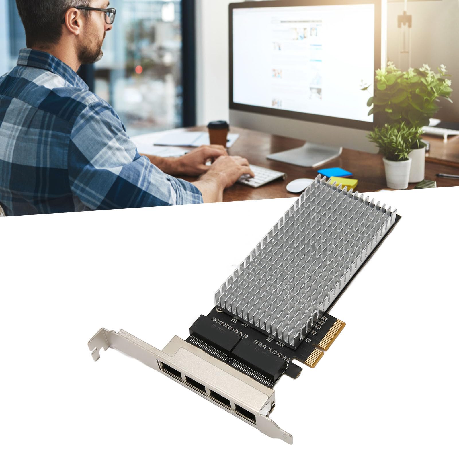 4 Port PCI Express Gigabit Ethernet Network Card - 10/100/1000M/2.5Gbps PCIe RJ45 Adapter for Desktop PC, Server, Gaming & Workstation (Supports Windows/Linux) - Ideal for High-Speed Networking, Online Gaming & Data Transfer