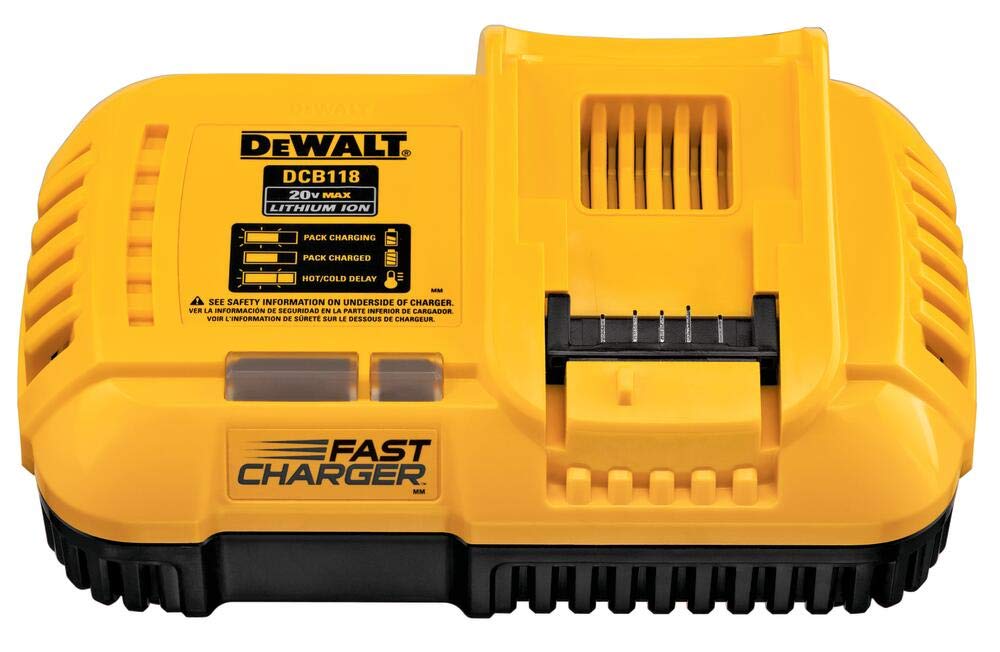 DEWALT 20V MAX 6Ah Lithium-Ion Battery 2-Pack with FLEXVOLT Rapid Charger (DCB206-2 & DCB118) - Fast Charging Under 90 Min for Power Tools - Perfect for Construction, Woodworking & DIY Projects