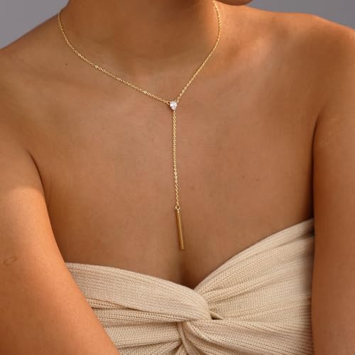 simple bar necklace-gold