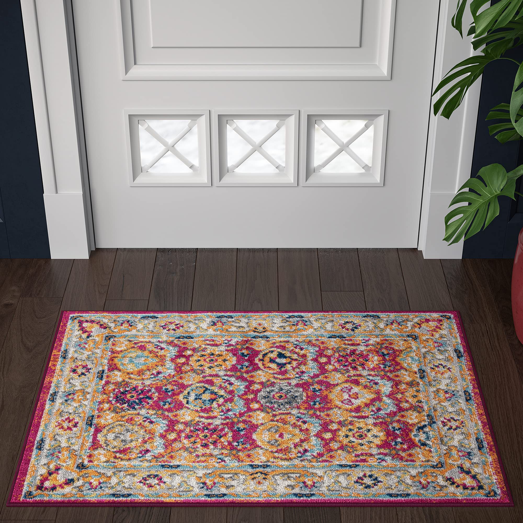 Karas Small Area Rug 2x3 ft - Traditional Handmade Living Room Rug, Dining Room Carpet, Bedroom Floor Mat - Non-Slip Indoor Entryway Runner for Home Decor - Perfect for Apartments, Dorms & Offices