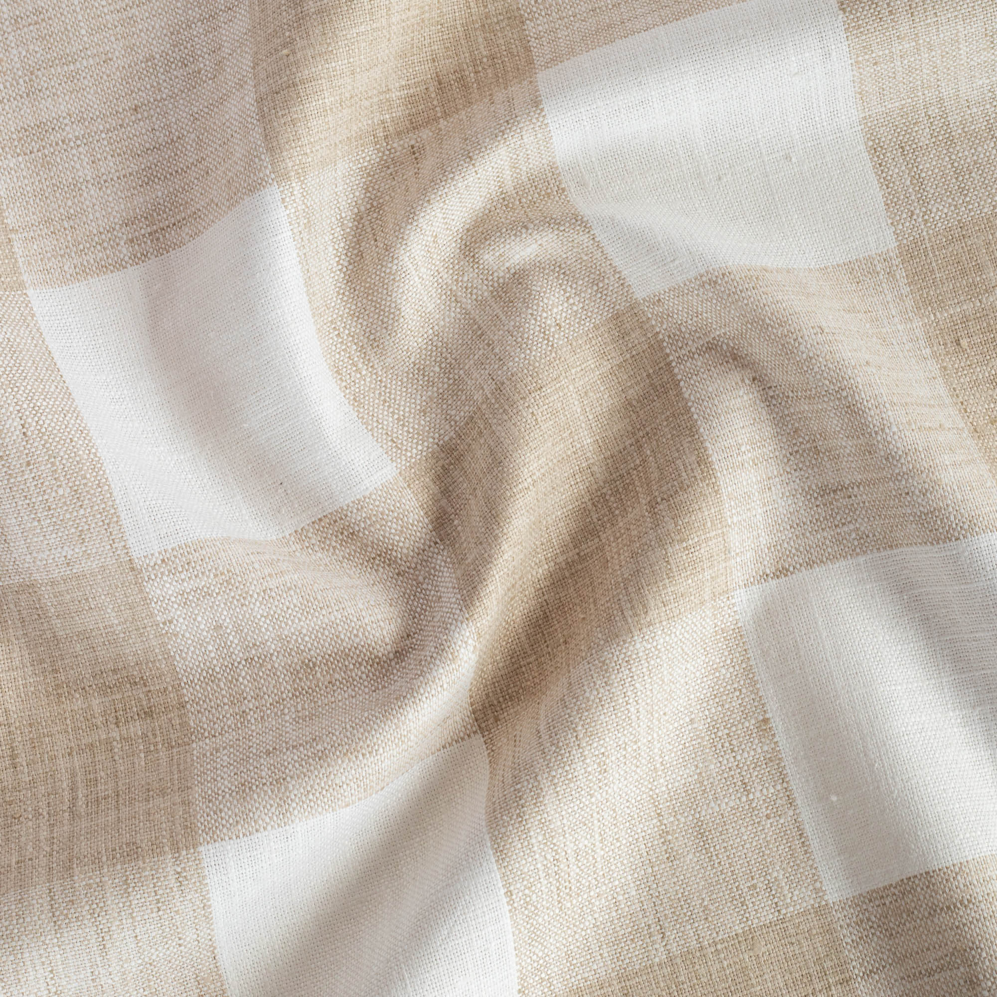 Oliver Check Fabric - Natural Cotton Plaid Textile for Home Decor, Upholstery & DIY Sewing Projects | Perfect for Curtains, Pillows & Table Runners