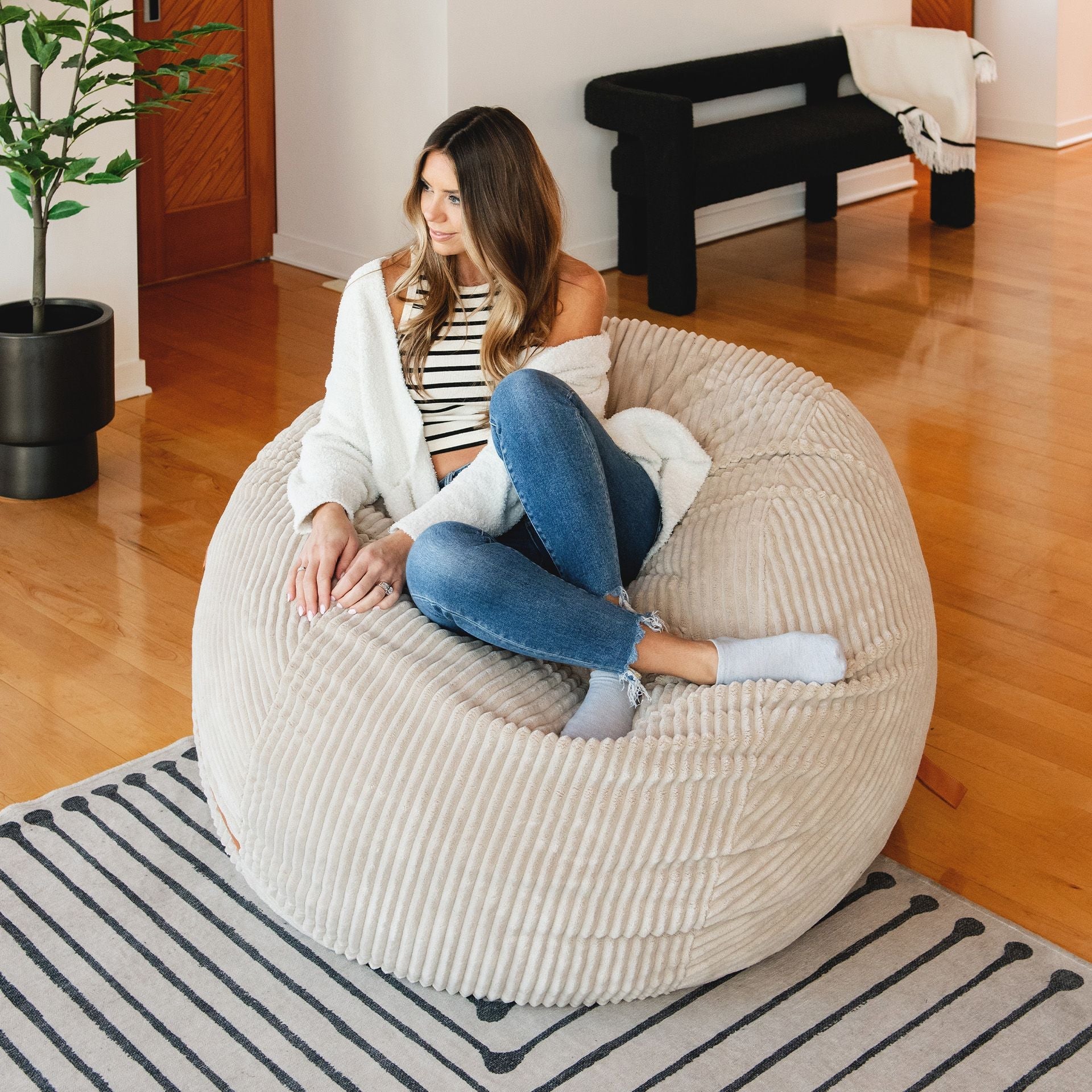 FUF Large Dog Bed with Removable Washable Cover - Soft Orthopedic Pet Bed for Large Dogs, Perfect for Living Room, Bedroom or Crate