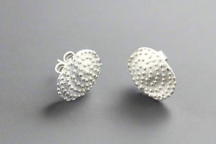 Organic Spiral Silver Stud Earrings - Hypoallergenic & Stylish for Everyday Wear | Perfect for Casual, Office & Party Outfits