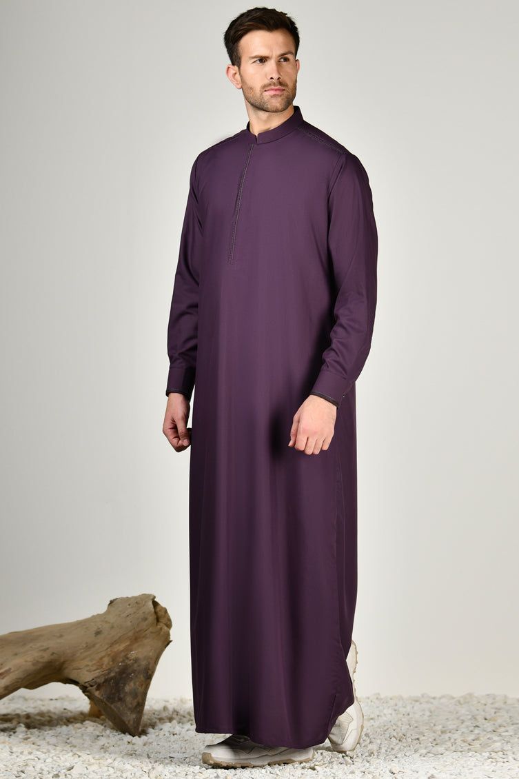 Blended Purple Jubba J. Junaid Jamshed - Premium Islamic Abaya Dress for Women - Perfect for Prayer, Eid, and Special Occasions