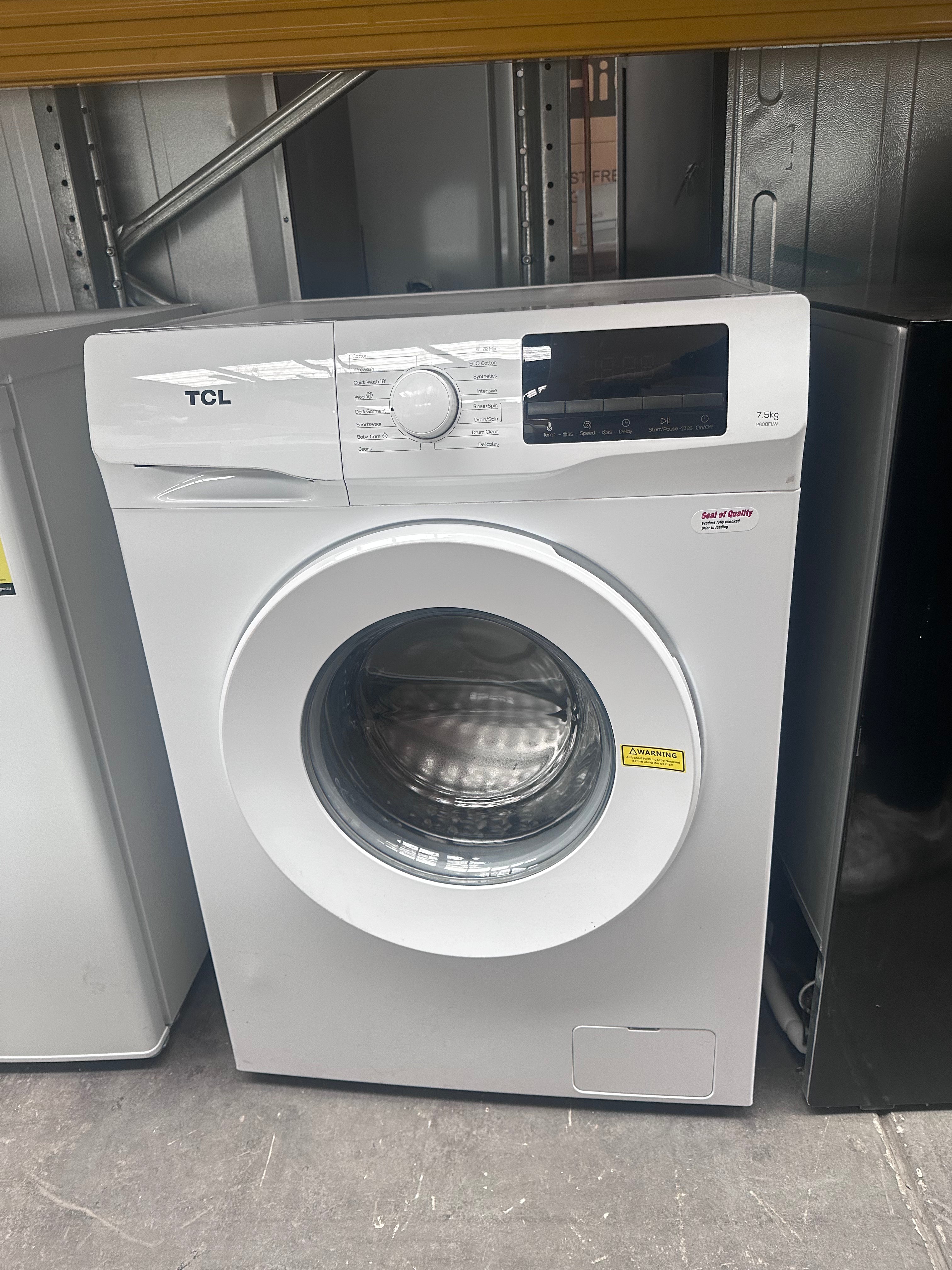Refurbished TCL 7.5kg Front Load Washing Machine - Compact & Energy Efficient for Apartments, Small Homes & Laundry Rooms