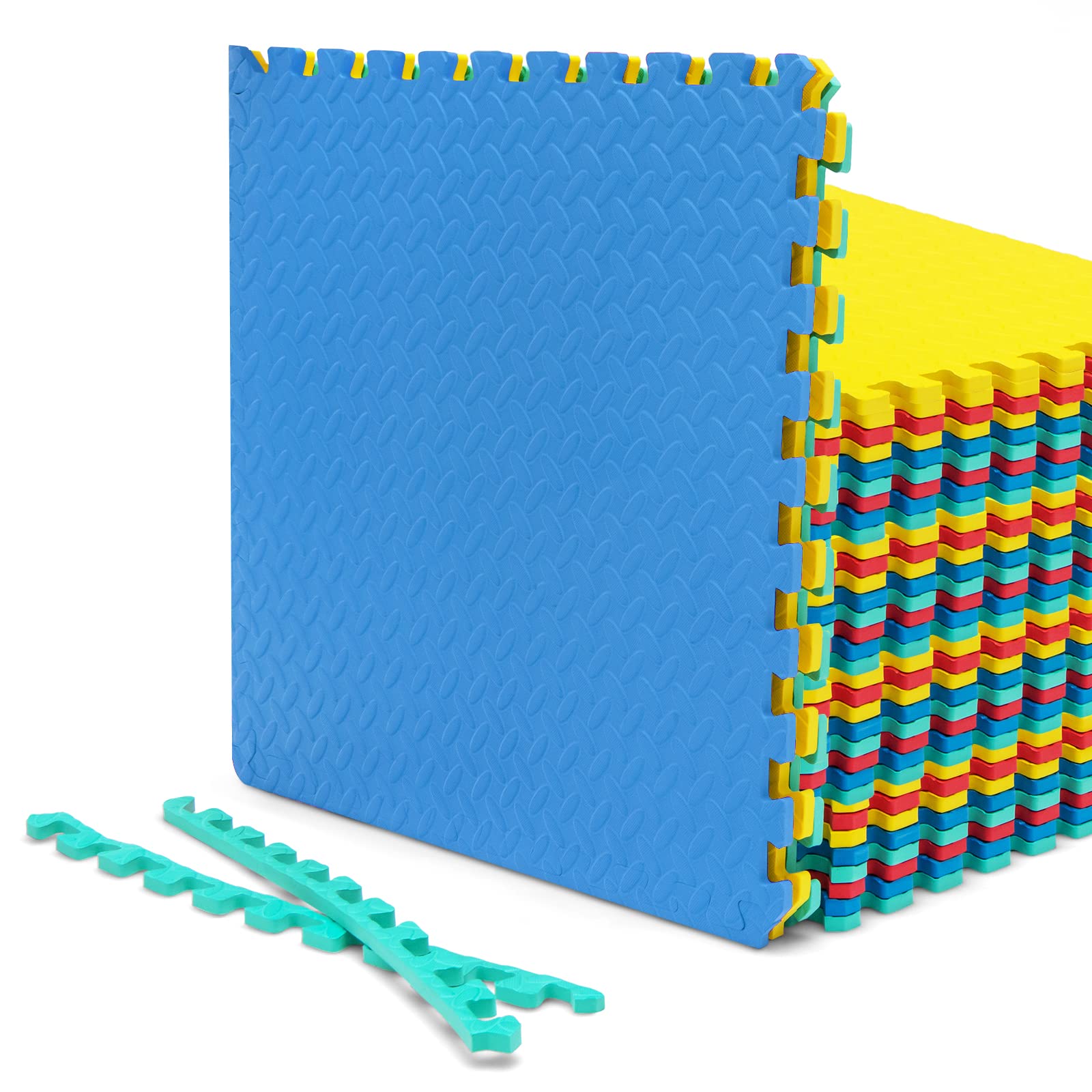 **Tangkula 36-Piece Non-Slip EVA Foam Exercise Flooring Mats with Border - 1/2