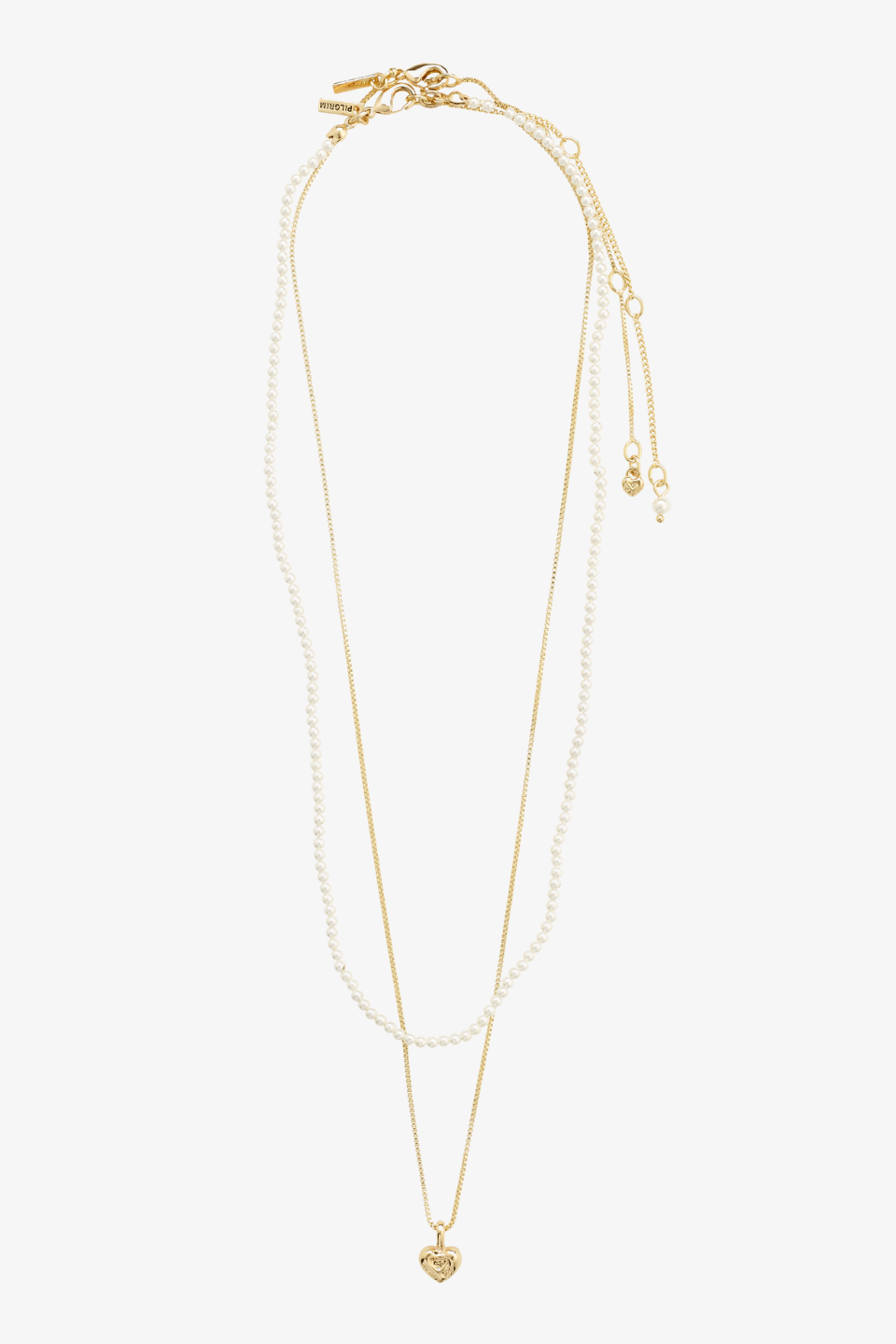 Arlet Heart Pendant Necklace - 14K Gold Plated Double Layer Chain for Women | Perfect Gift for Valentine's Day, Anniversary & Romantic Occasions