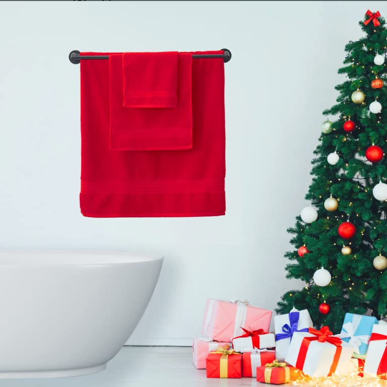 Premium 6-Piece Red Bath Towel Set - Ultra Soft & Absorbent 650 GSM Turkish Cotton - Includes 2 Large Bath Towels, 2 Hand Towels, 2 Washcloths - Luxury Spa & Bathroom Essentials for Home, Hotel, Gym