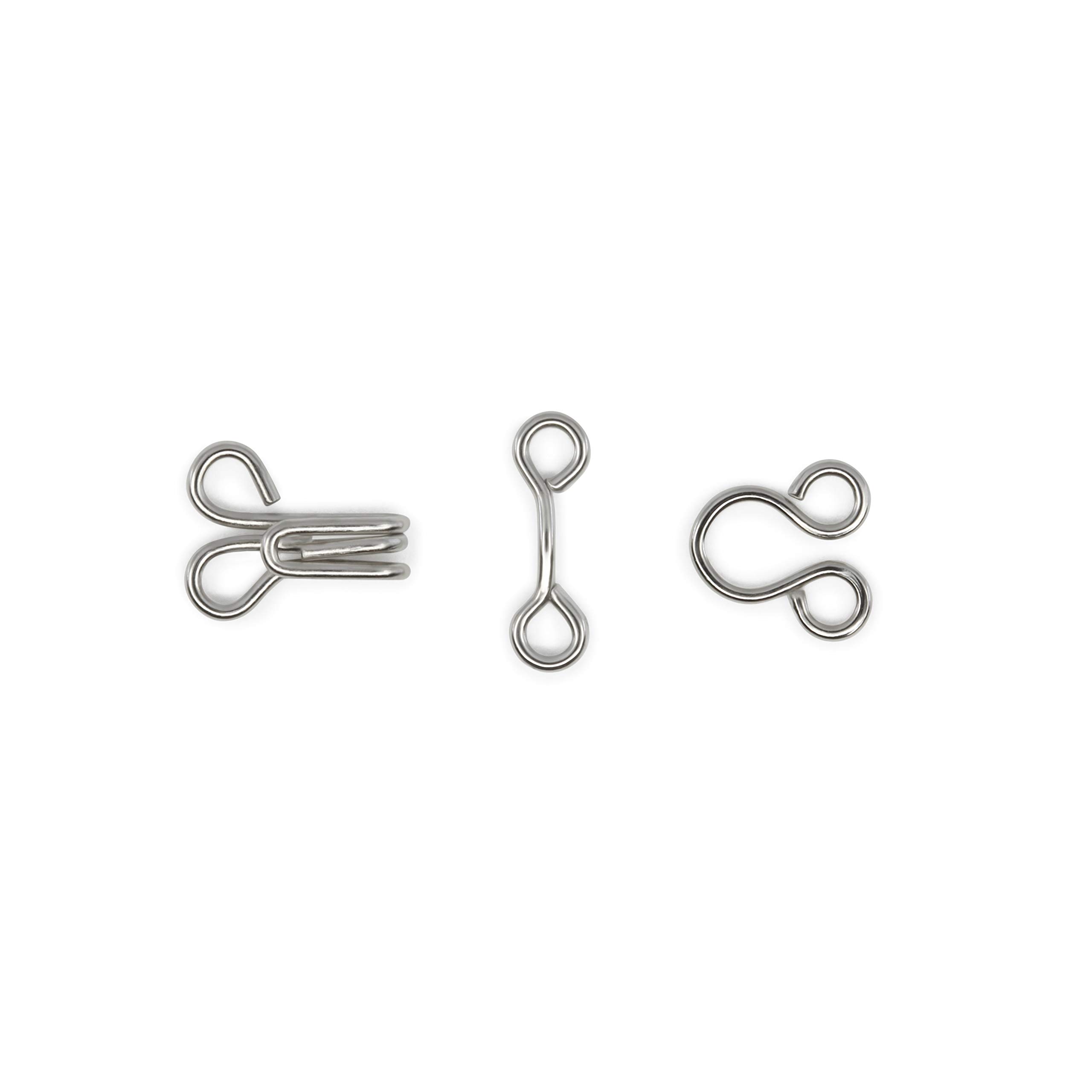 Dritz Nickel Hooks & Eyes Size 2 - Premium Sewing Fasteners for Clothing, Dresses & DIY Projects - Perfect for Garment Closures & Crafting
