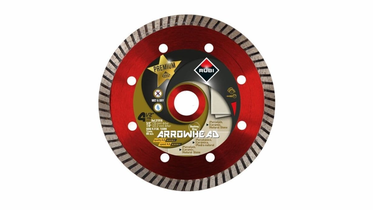 Premium Diamond Blade for Cutting Tile, Stone, and Concrete - Arrow Head Professional Grade for Construction and DIY Projects