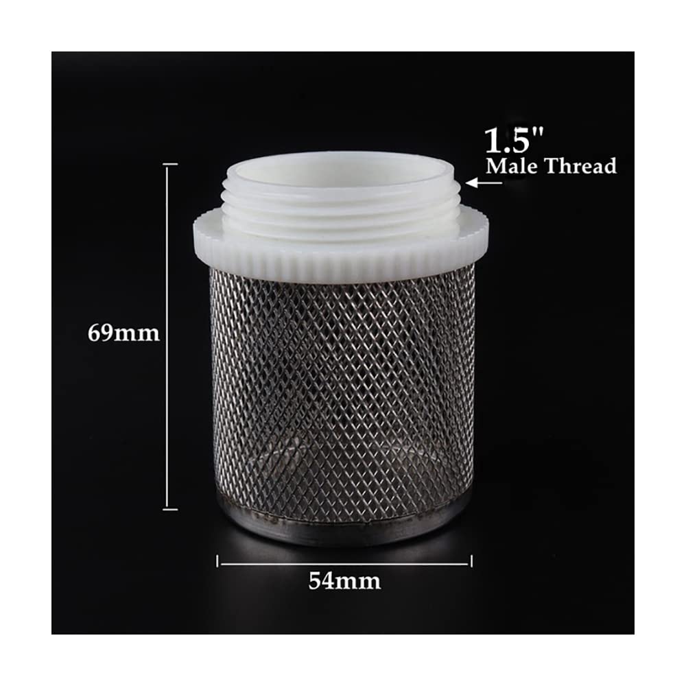 2Pcs Stainless Steel 304 Mesh Filter for Garden Micro Irrigation Pump - 1.5 Inch Pipe Hose Water Screen Strainer | Drip System Protection, Lawn Sprinkler, Hydroponics