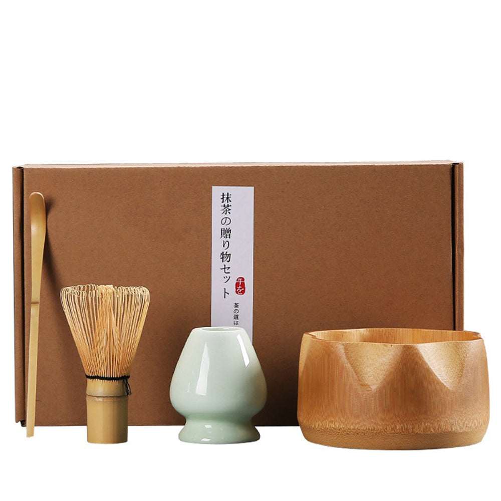 Premium Japanese Bamboo Matcha Green Tea Set - Traditional Ceremonial Tea Kit with Whisk, Scoop & Bowl - Perfect for Home, Office & Gifting