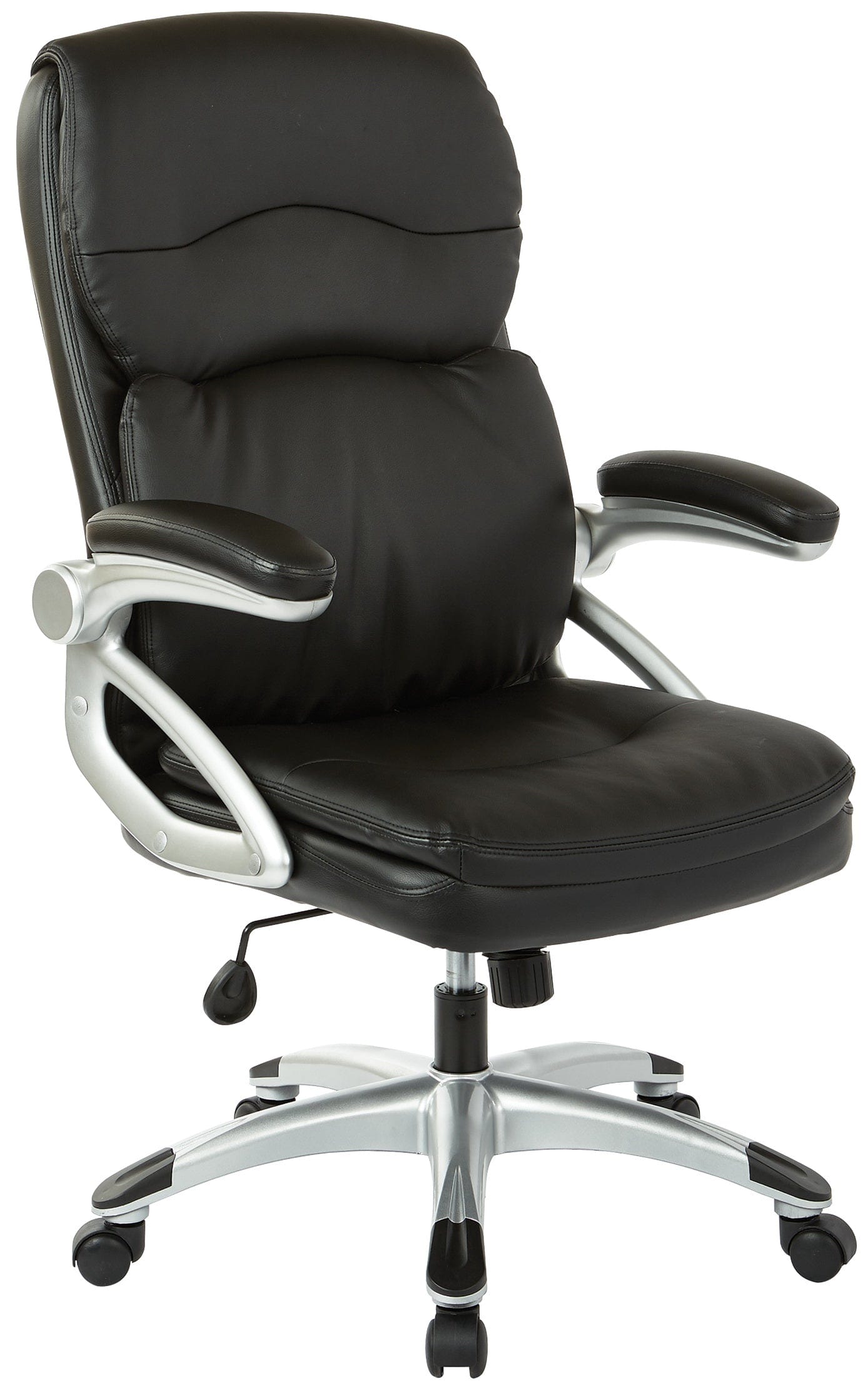 Office Star Work Smart™ High Back Leather Executive Manager's Chair - Ergonomic Office Chair with Adjustable Height & Lumbar Support [ECH91236 EC3] - Perfect for Home Office, Conference Rooms & Executive Suites
