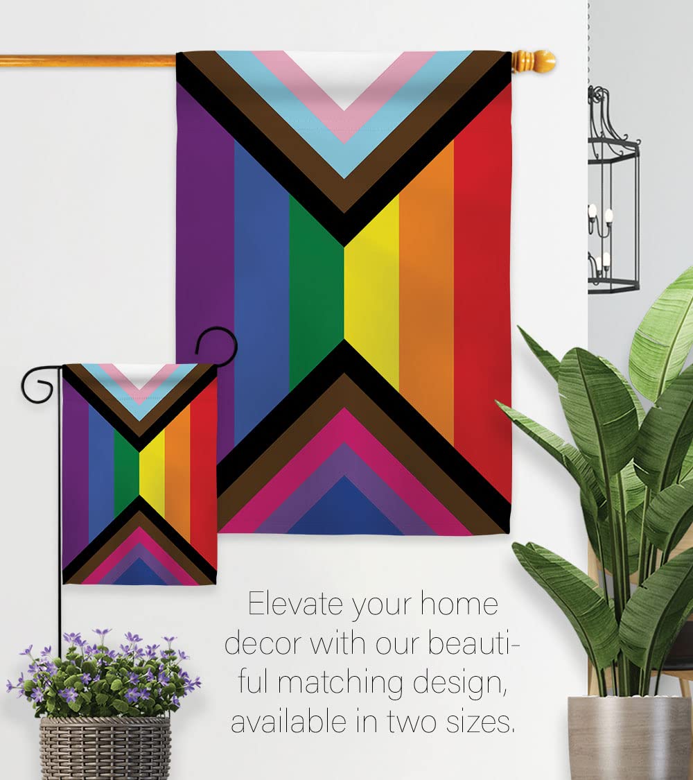 Americana Home & Garden Progress Bisexual Pride Flag - Double-Sided Rainbow LGBT House Banner for Yard, Garden & Wall Decor - Support Gay, Pansexual & Transgender Rights - Made in USA - Perfect for Pride Month, Parades & LGBTQ+ Ally Displays