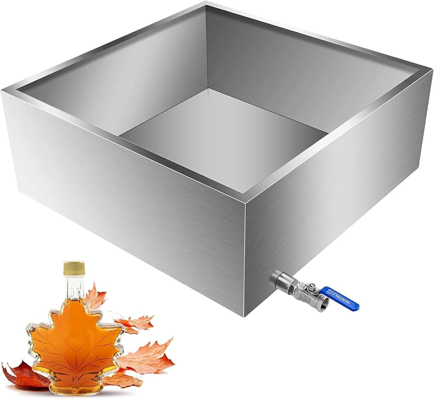 Premium 24x24x9.5 Inch Stainless Steel Maple Syrup Evaporator Pan - Heavy Duty Commercial Grade Syrup Boiling Pan for Maple, Birch & Honey Processing - Perfect for Home Sugar Shacks & Small Farm Production