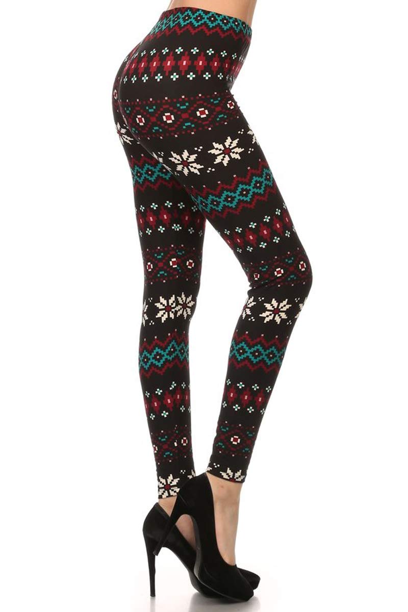 Leggings Depot Women's High Waisted Christmas Holiday Print Leggings - Festive Novelty Yoga Pants (Plus Size Available) - Perfect for Holiday Parties, Gift Giving & Winter Workouts