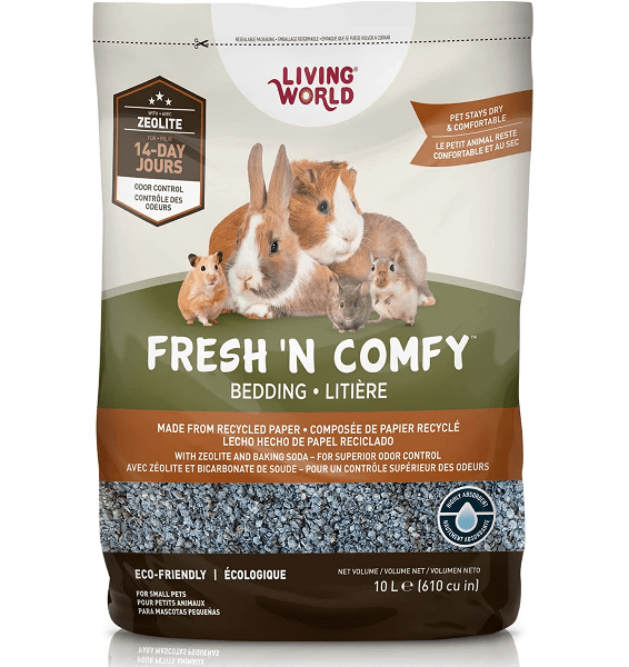 Living World Fresh 'N Comfy Small Animal Bedding - Soft & Absorbent Blue Pet Cage Liner for Hamsters, Rabbits & Guinea Pigs | Perfect for Cages, Hutches & Play Areas