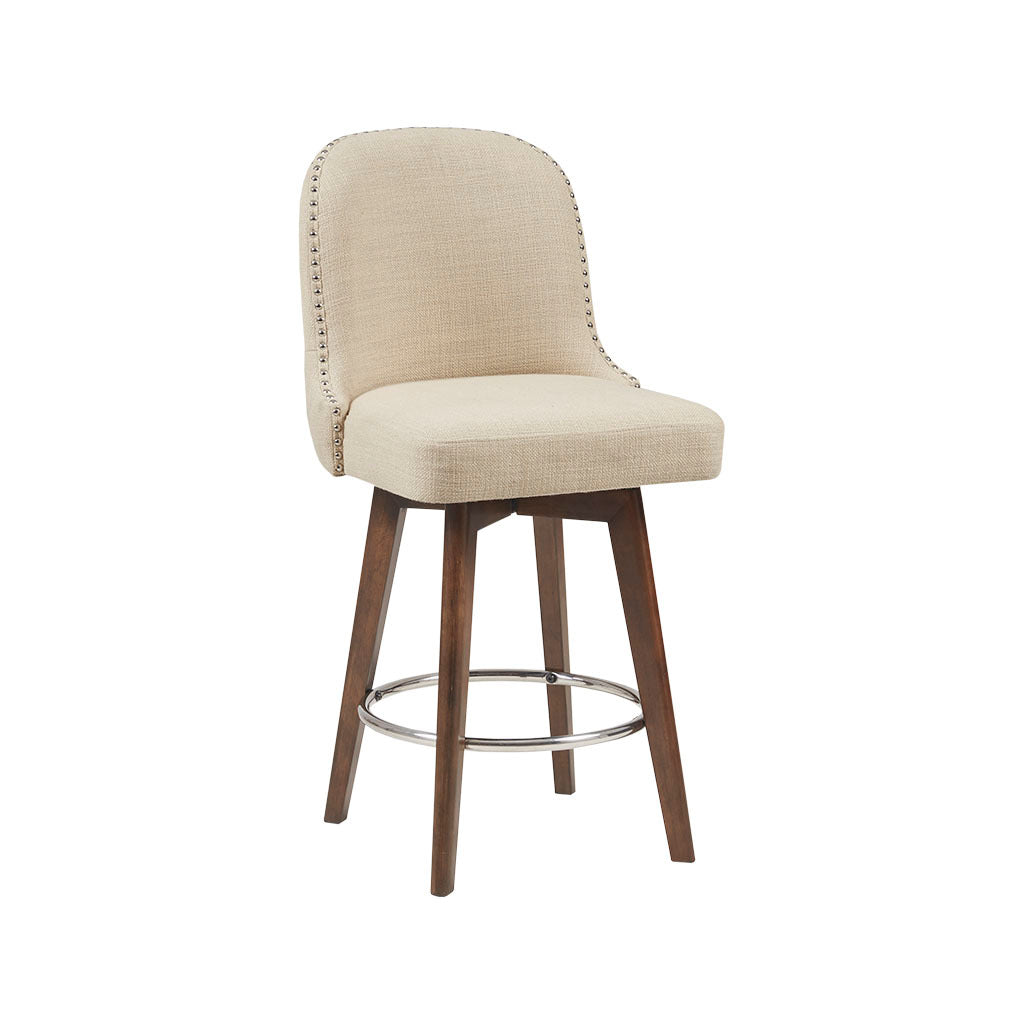 Swivel Counter Stool with Adjustable Height - Modern Bar Stools for Kitchen Island, Breakfast Nook & Home Bar - Comfortable 360-Degree Rotating Seat