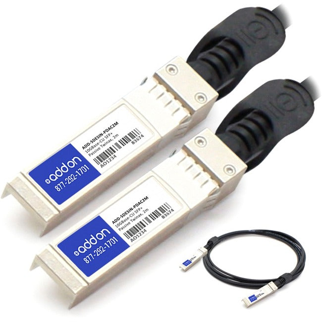 2M SFP+ to SFP+ DAC Cable - 10Gbps 10GBase-CU Direct Attach Copper Cable for High-Speed Network Connections - Perfect for Data Centers, Server Rooms, and Enterprise Networking