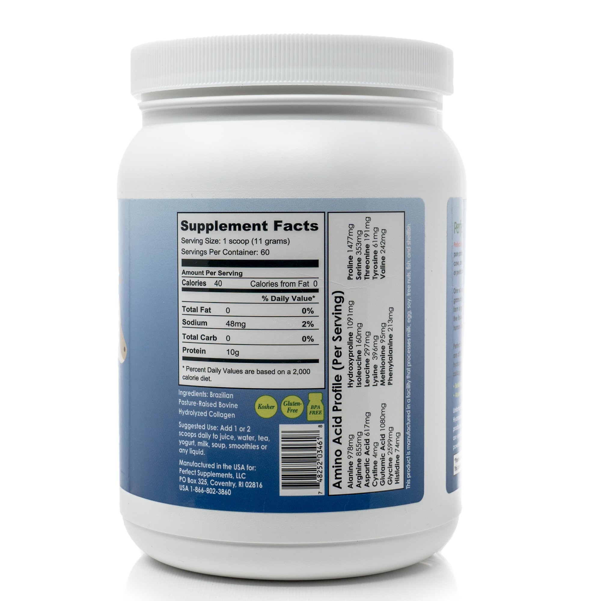Perfect Hydrolyzed Collagen Powder 660g - All Natural Grass-Fed Collagen Supplement for Skin, Hair & Nails - Brazilian Pasture Raised - 2 Pack - Supports Joint Health & Anti-Aging - Ideal for Smoothies, Coffee & Baking Recipes