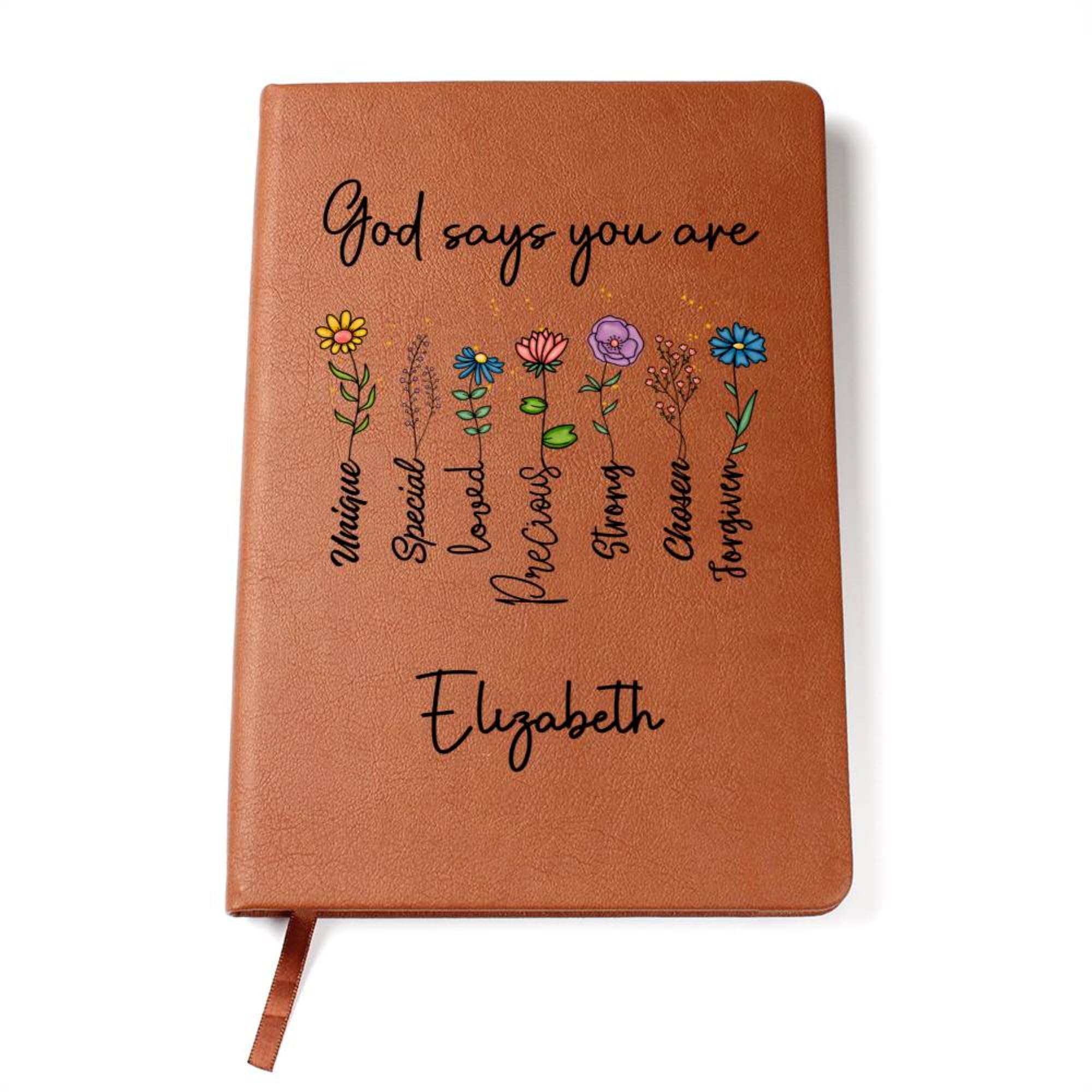 Custom A5 Vegan Leather Prayer Journal - Personalized Christian Gift for Bible Study & Devotionals