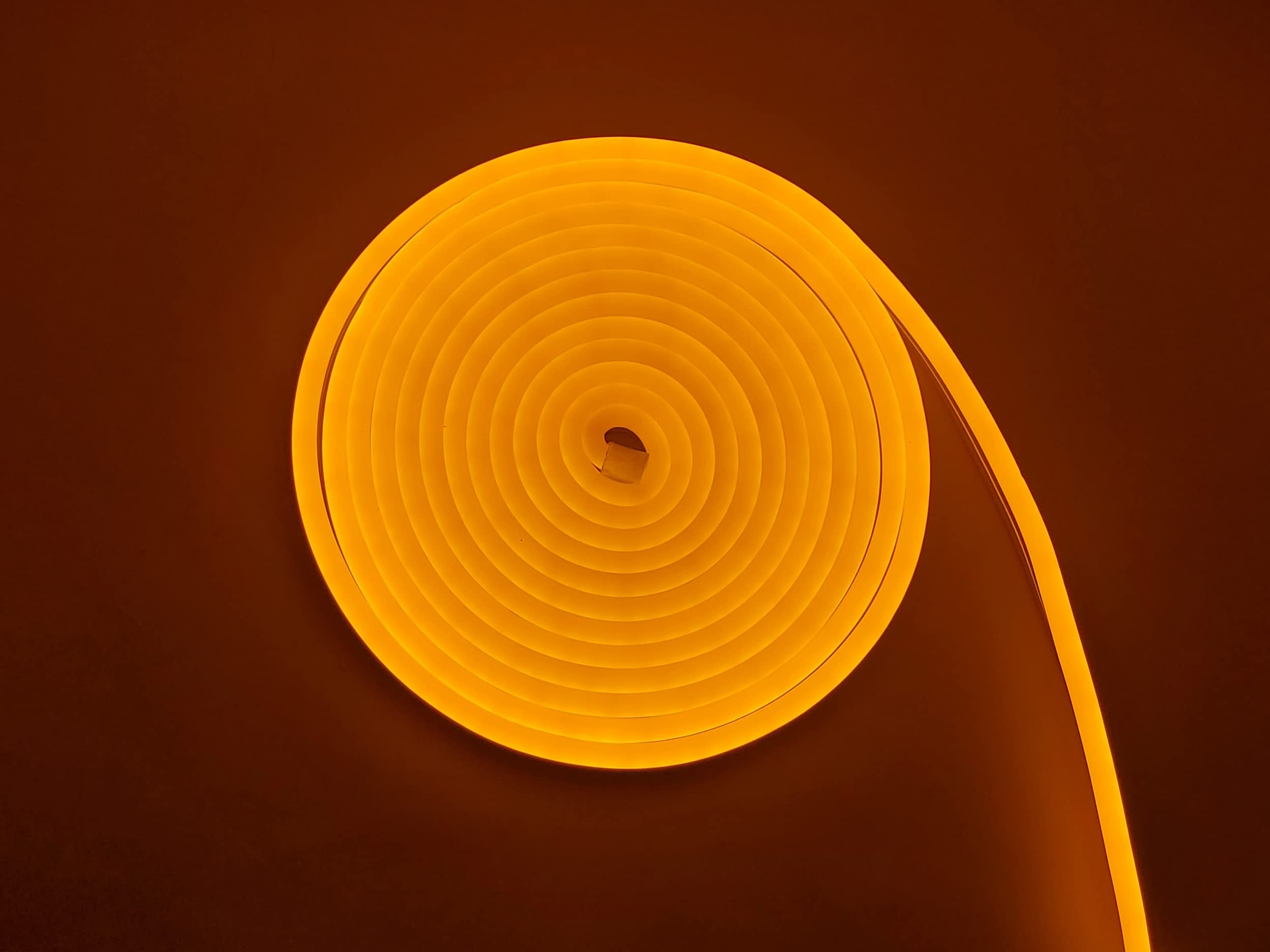 12V Flexible LED Neon Sign Lights - Waterproof Silicone Tube LED Strip with Power Supply, 5M/16.4ft (Yellow) - Perfect for Bars, Restaurants, Home Decor & Party Lighting