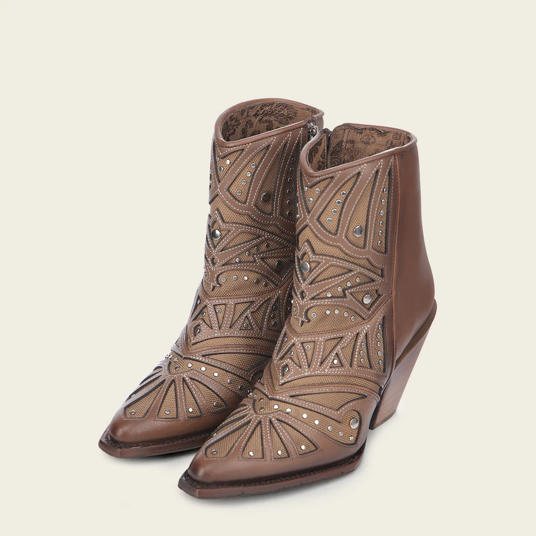 Women's Cuadra Honey Western Cowgirl Cowhide Leather Ankle Boots - Stylish & Comfortable for Country Dancing, Rodeo & Casual Wear
