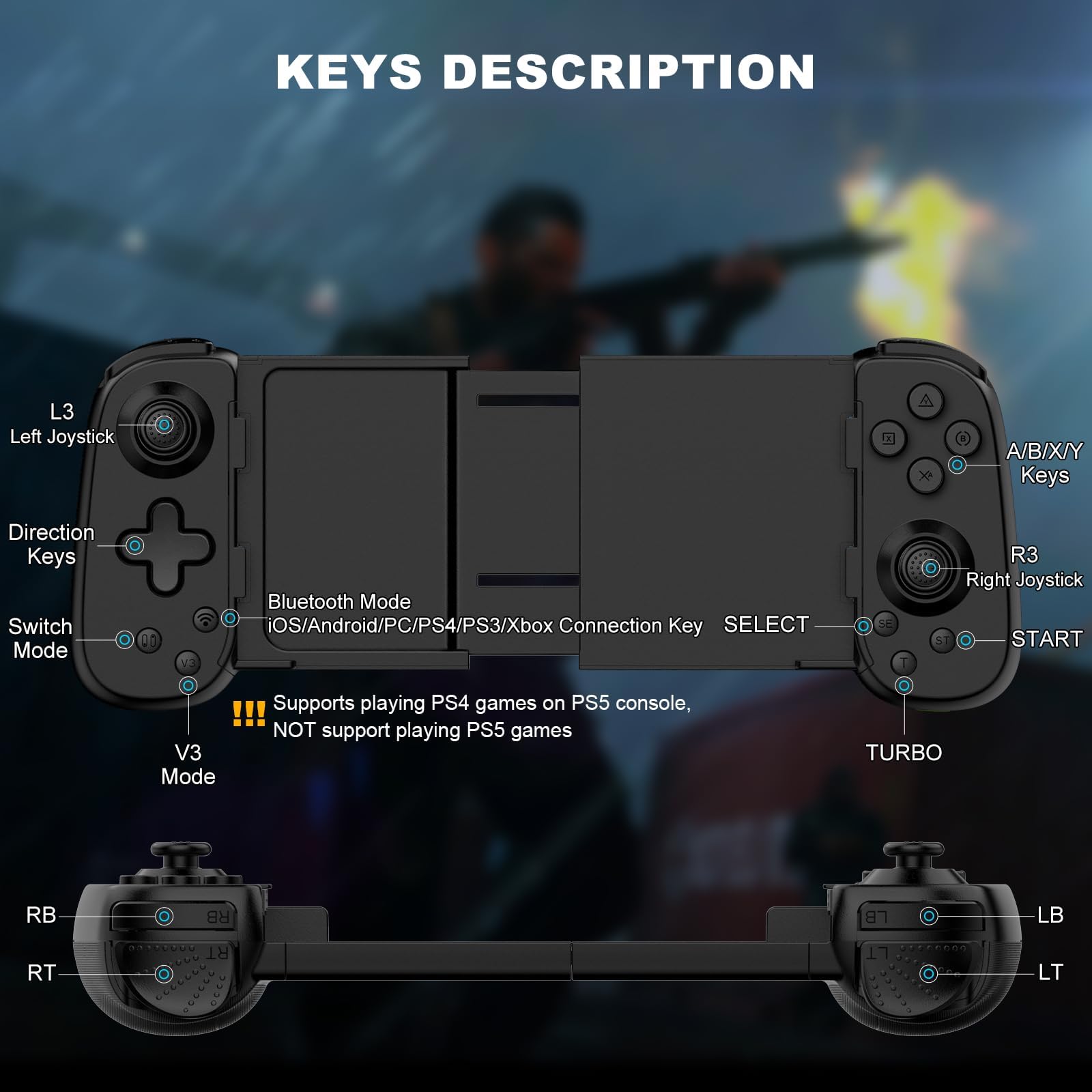 arVin Wireless Mobile Gaming Controller for iPhone 16/15/14, iPad, Android Phone & Tablet, Nintendo Switch | PS5/PS4/Xbox/PC Remote Play Gamepad | Cloud Gaming Joystick for Arcade MFi Games, CODM & Roblox | Perfect for Travel, Commuting & Home Entertainment