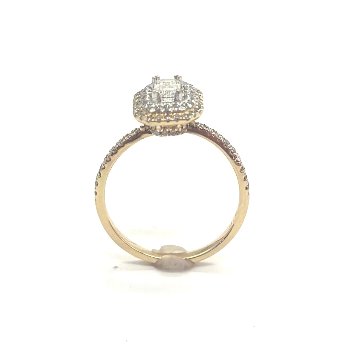14K Gold Emerald Cut Halo Engagement Ring for Women - Elegant Wedding Band, Anniversary Gift, Promise Ring for Her