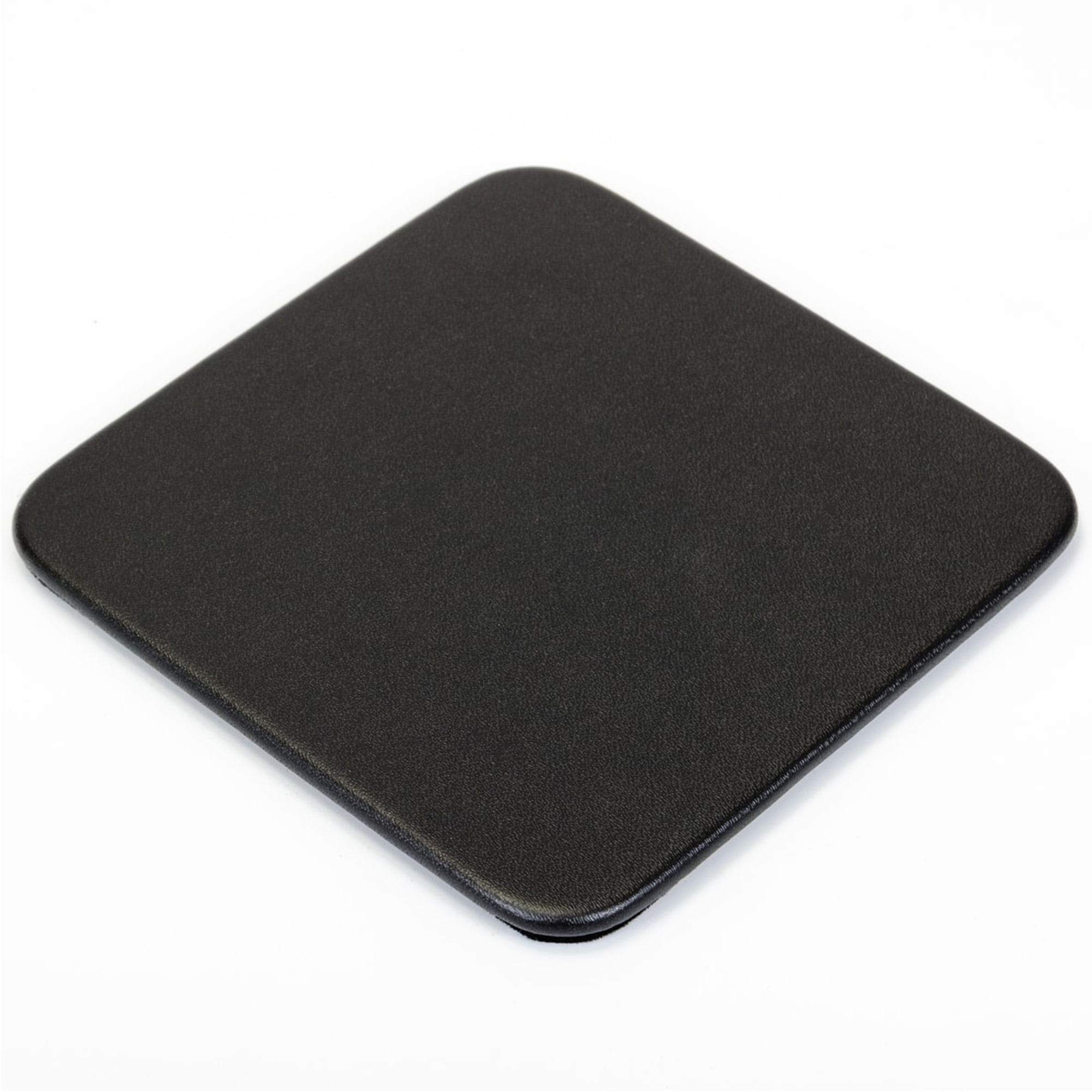 Premium Dacasso Black Leather 10-Piece Square Coaster Set with Elegant Holder - Perfect for Home, Office, Bar, and Dining Table Protection
