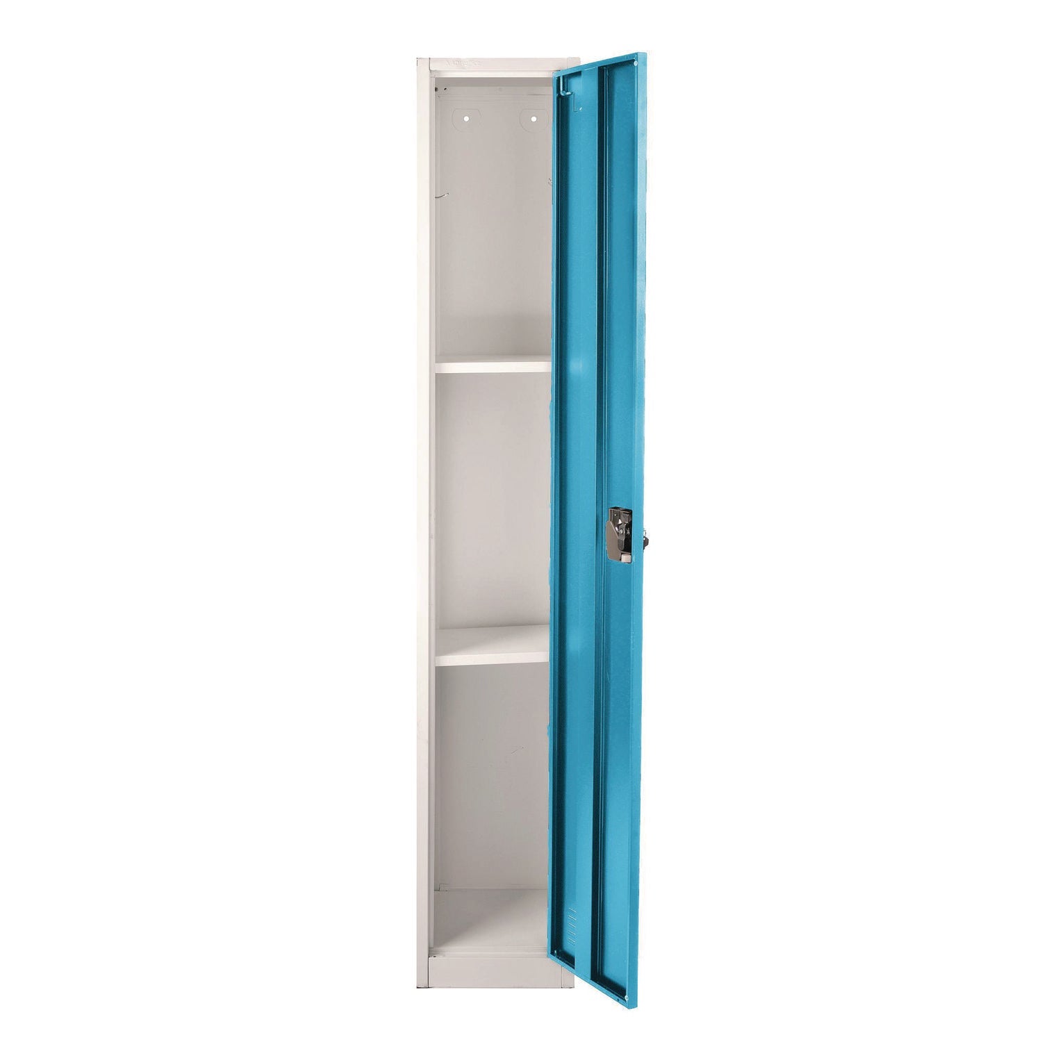 AdirOffice Heavy Duty Steel Storage Locker - 12x12x72 Inches, Blue - Secure 1-Compartment Cabinet for Schools, Gyms & Offices