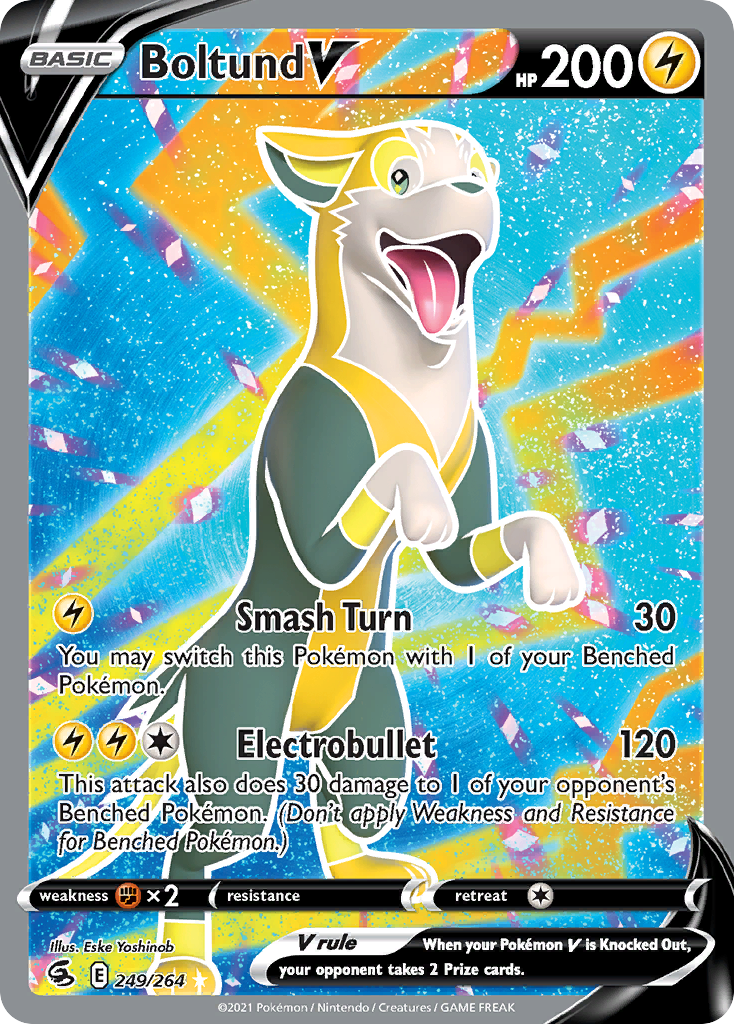 Boltund V (Full Art) 249/264 Pokemon Card - Collectible Trading Card for Battles & Display