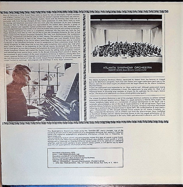 Atlanta Symphony Orchestra & Chorus - Nativity: A Christmas Concert with Robert Shaw (2xLP, Album, Quad, VG+ Condition) | Holiday Music, Christmas Gift, Vinyl Collection