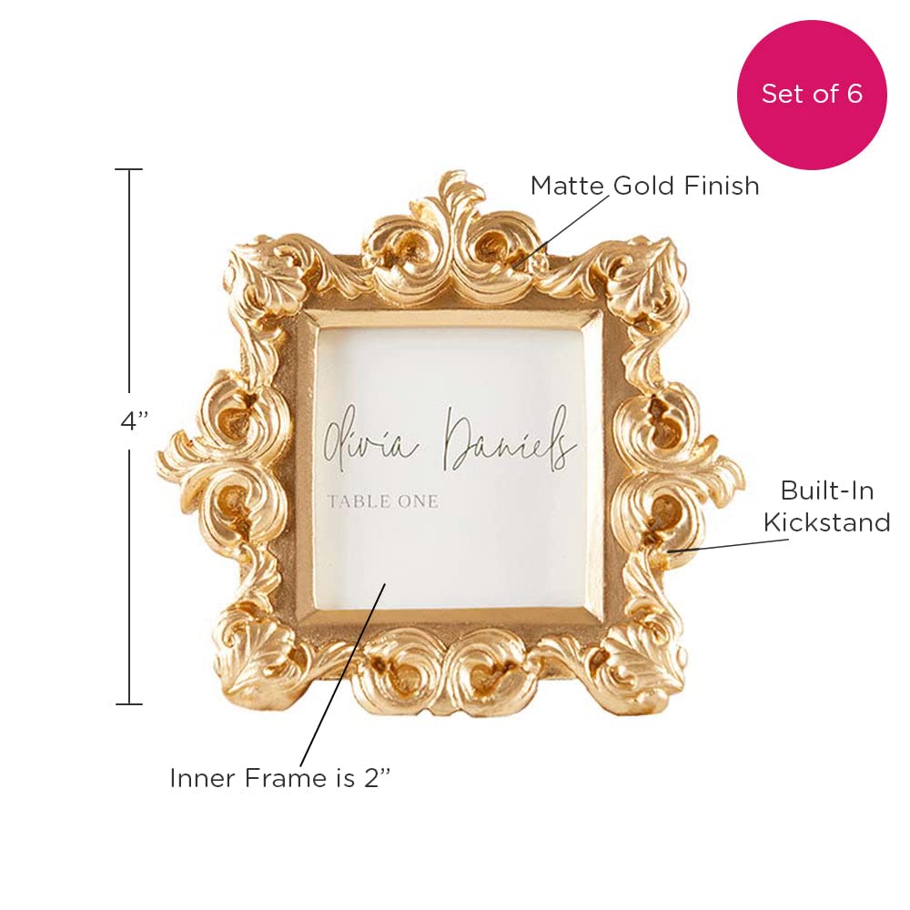 Kate Aspen 12PCS Royale Baroque Place Card Holders & Photo Frames - Elegant Wedding, Bridal Shower, Anniversary Party Decorations with Included Place Cards - Perfect for Table Settings, Photo Displays & Special Event Decor