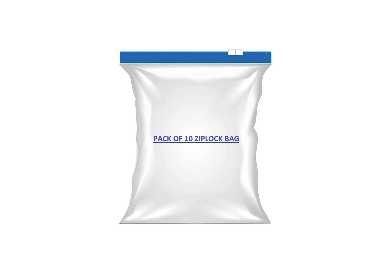Pristu 10 Pack Reusable Ziplock Bags for Freezer & Fridge Storage - Medium Size 9x10cm (Blue, White) - Perfect for Meal Prep, Snacks, Vegetables & Leftovers Organization