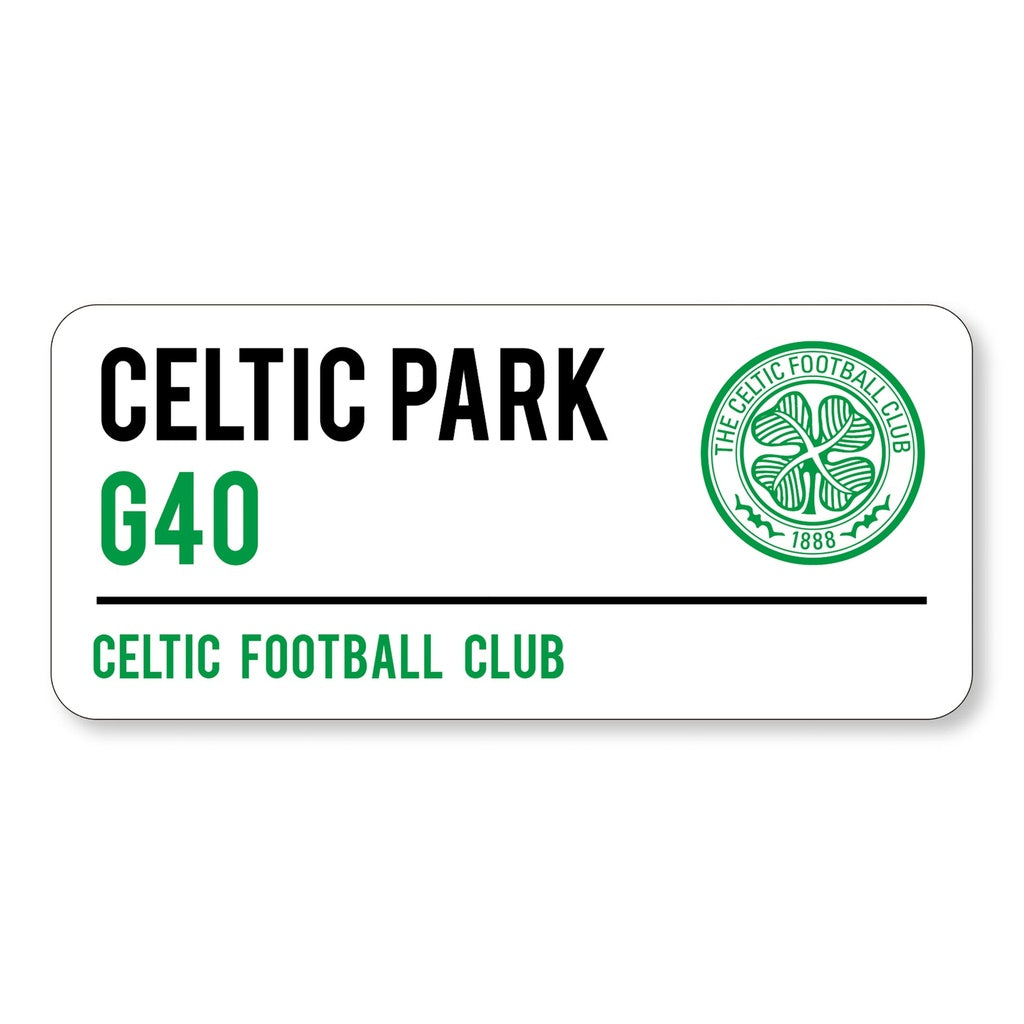 Celtic FC Official Stadium Metal Street Sign - Vintage Soccer Club Wall Decor for Home, Bar, or Man Cave - Perfect for Football Fans and Sports Memorabilia Collectors
