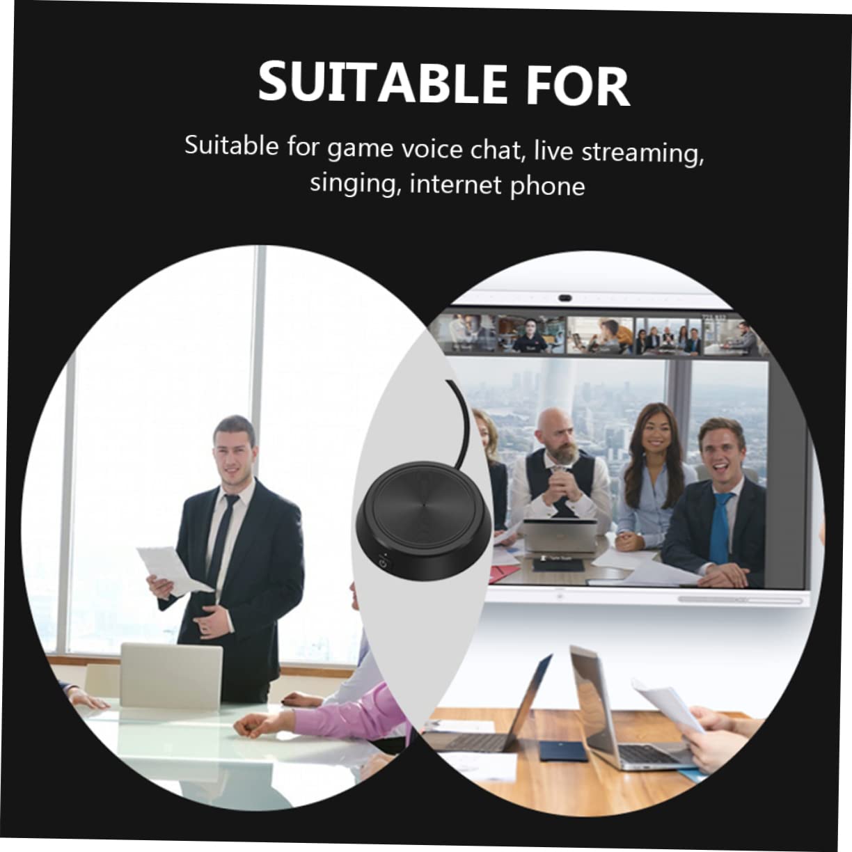 STOBOK 4-Pack USB Conference Microphone Speaker - Noise Cancelling Pickup Mic for PC, TV, Phone - Ideal for Video Calls, Online Meetings, Business Presentations & Home Entertainment