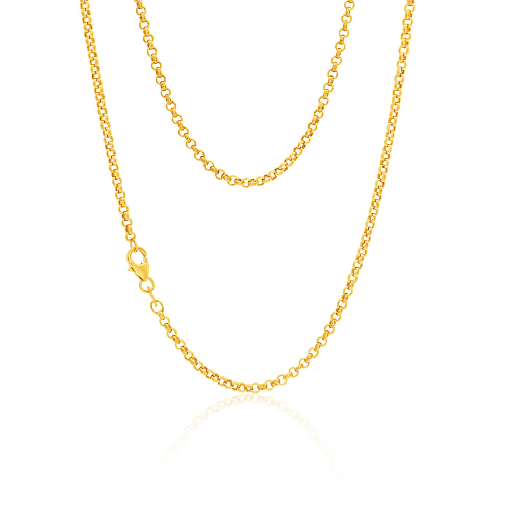 9ct Exquisite Yellow Gold Silver Filled Belcher Chain Necklace for Women - Elegant Layering Jewelry for Everyday Wear & Special Occasions