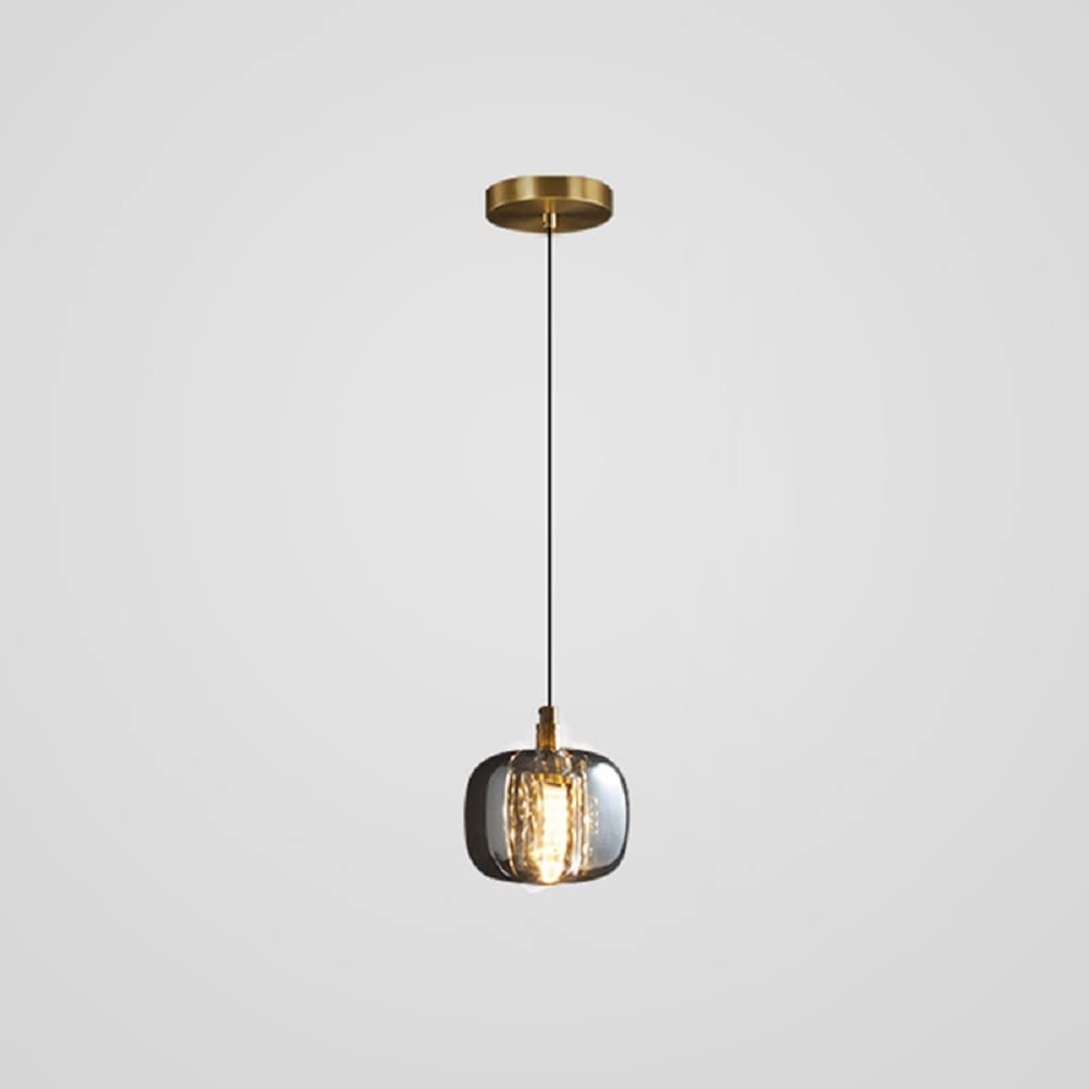 Modern Mini Crystal Pendant Light with Antique Brass Finish - 1 Light Ceiling Fixture for Living Room, Bar, Coffee Shop & Dining Room | Elegant Lighting for Home & Commercial Spaces
