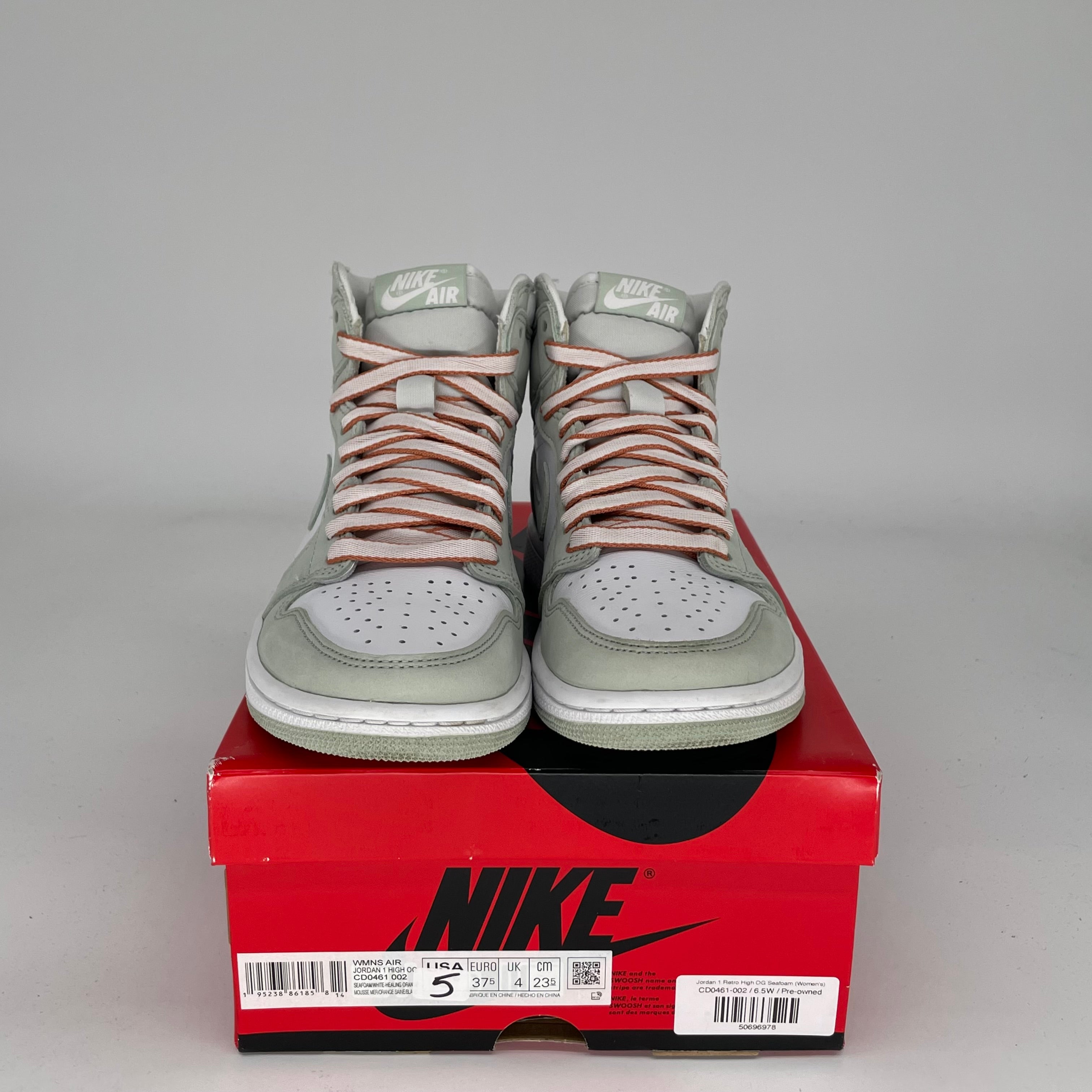 AIR JORDAN 1 SEAFOAM Women's Sneakers Size 5/6.5W - Retro Basketball Shoes for Women, Fashion Streetwear & Casual Wear - Style CD0461-002
