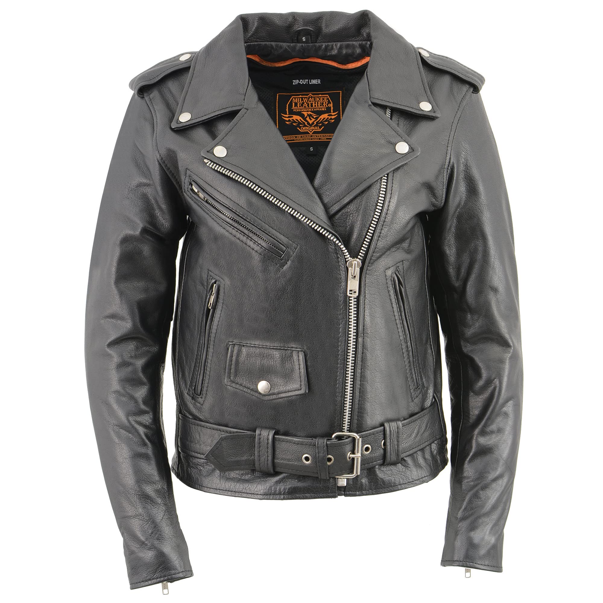 Milwaukee Leather Women's Classic Style Motorcycle Jacket with Removable Zip-Out Liner | Durable Riding Gear for Commuting & Cruising
