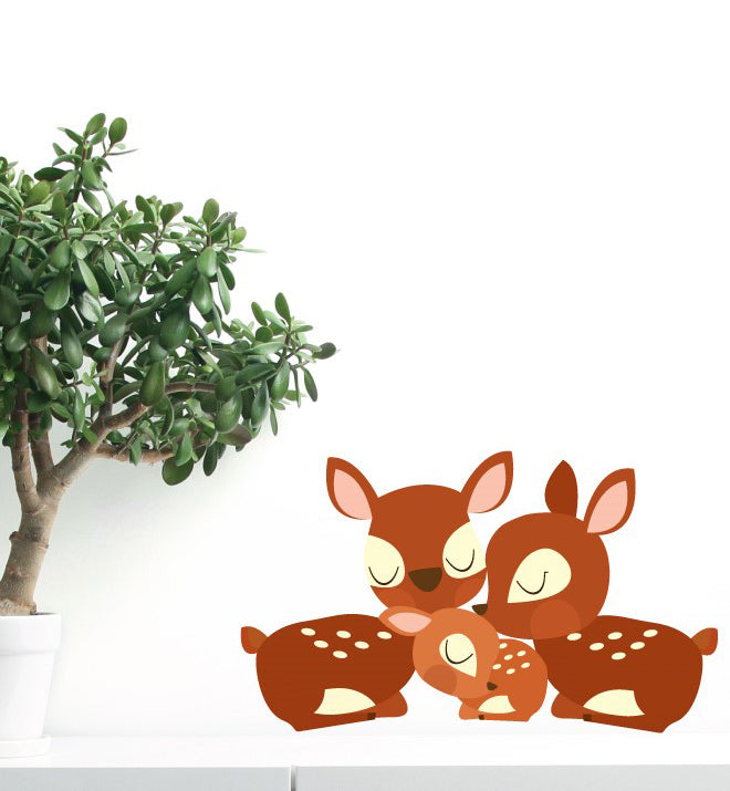 Deer Family Wall Decals - Removable Vinyl Stickers for Nursery, Kids Room & Home Decor - Perfect for Bedroom, Living Room & Playroom