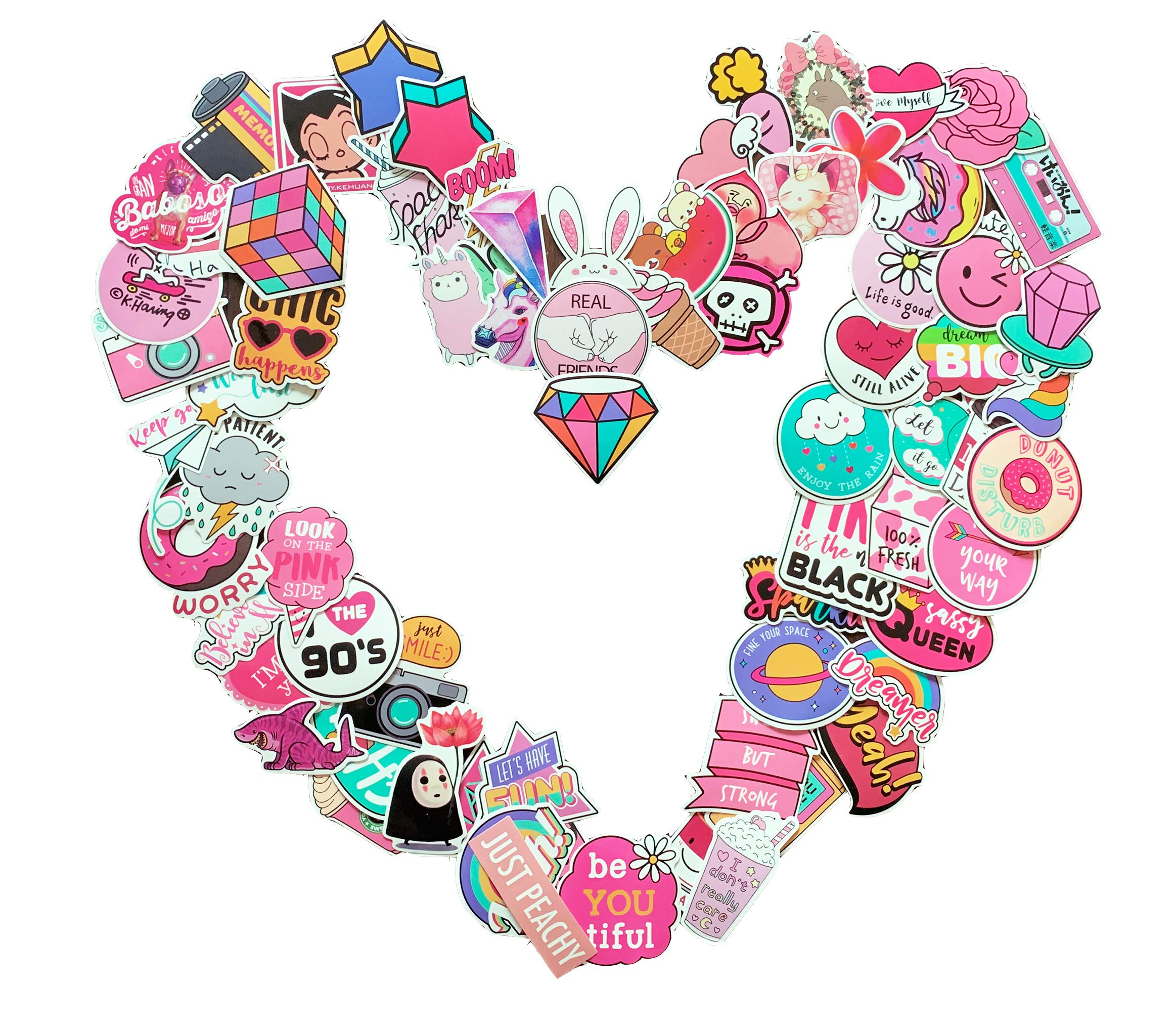 110pcs Cute Girl Stickers Pack - Trendy Vinyl Decals for Hydro Flask, Water Bottles, Laptops & Notebooks | Unique Designs for Personalization & DIY Crafts (School, Office, Gift Giving)