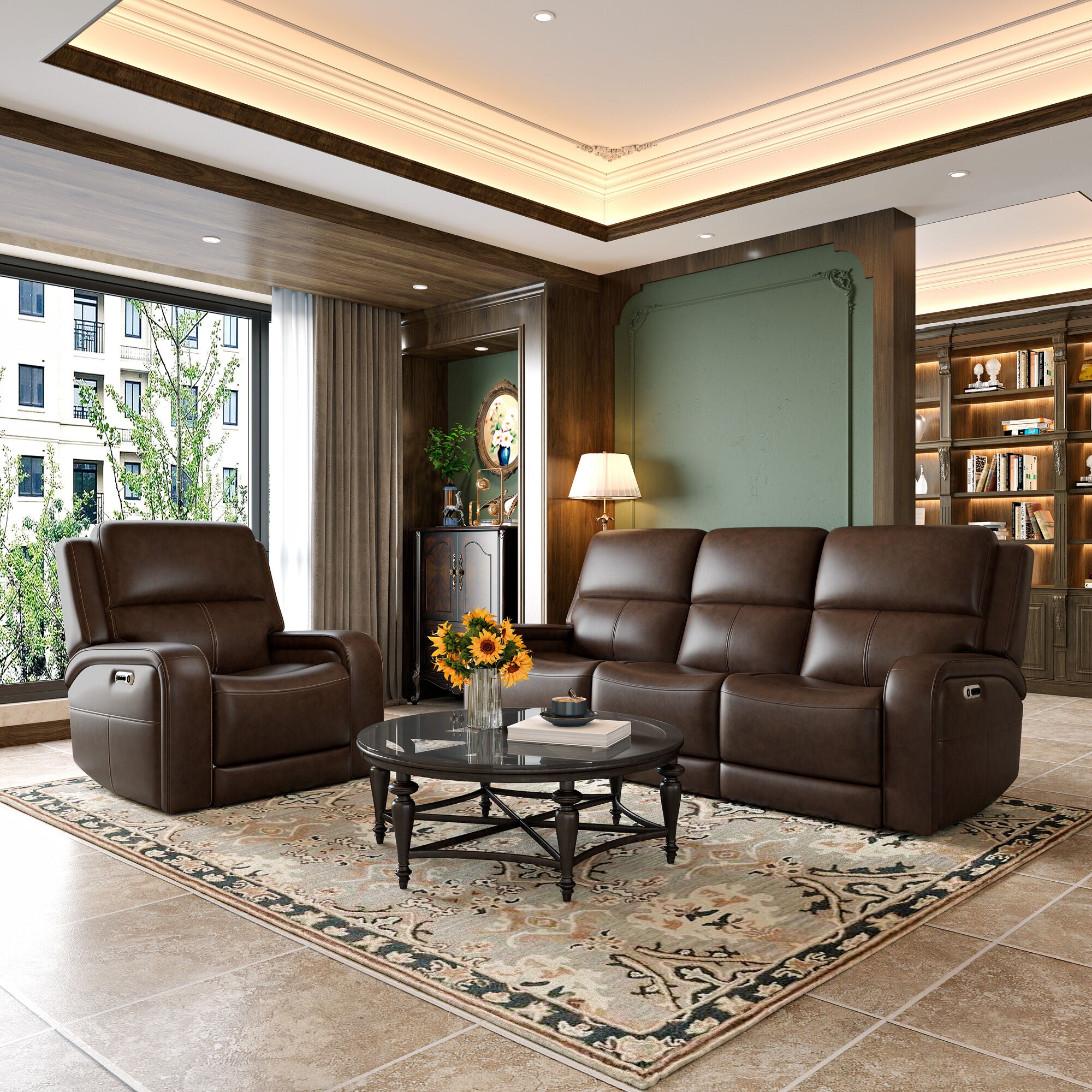 Hayley Power Recliner with Adjustable Power Headrest - Electric Lift Reclining Chair for Living Room, Home Theater & Relaxation