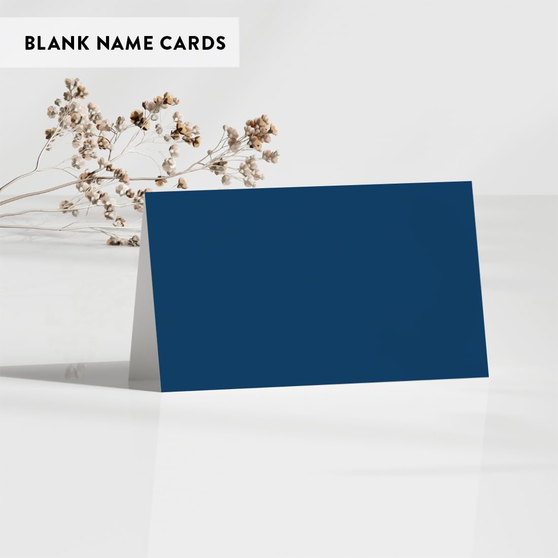 Andaz Press Printable Table Tent Place Cards - Navy Blue 20-Pack Blank Name Cards for Wedding, Baby Shower & Graduation Events | Perfect for Seating Arrangements, Buffet Labels & Table Settings